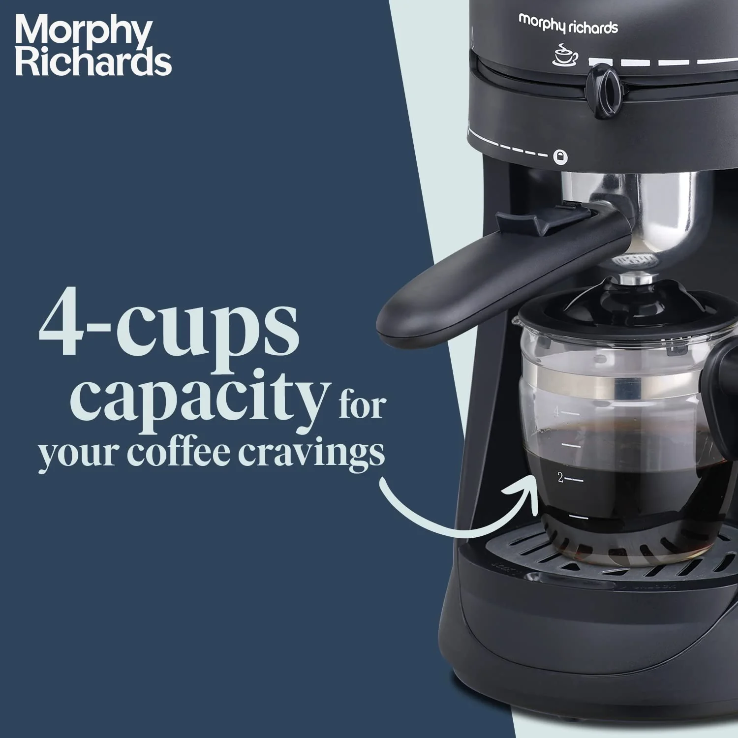 Morphy Richards Europa 800-Watt Espresso and Cappuccino Coffee Maker | Capacity 4-Cup|Coffee Strength Selector|Milk Frothing Nozzle|Removable Drip Tray for Easy Cleaning|2 Year Product Warranty| Black - Image 5