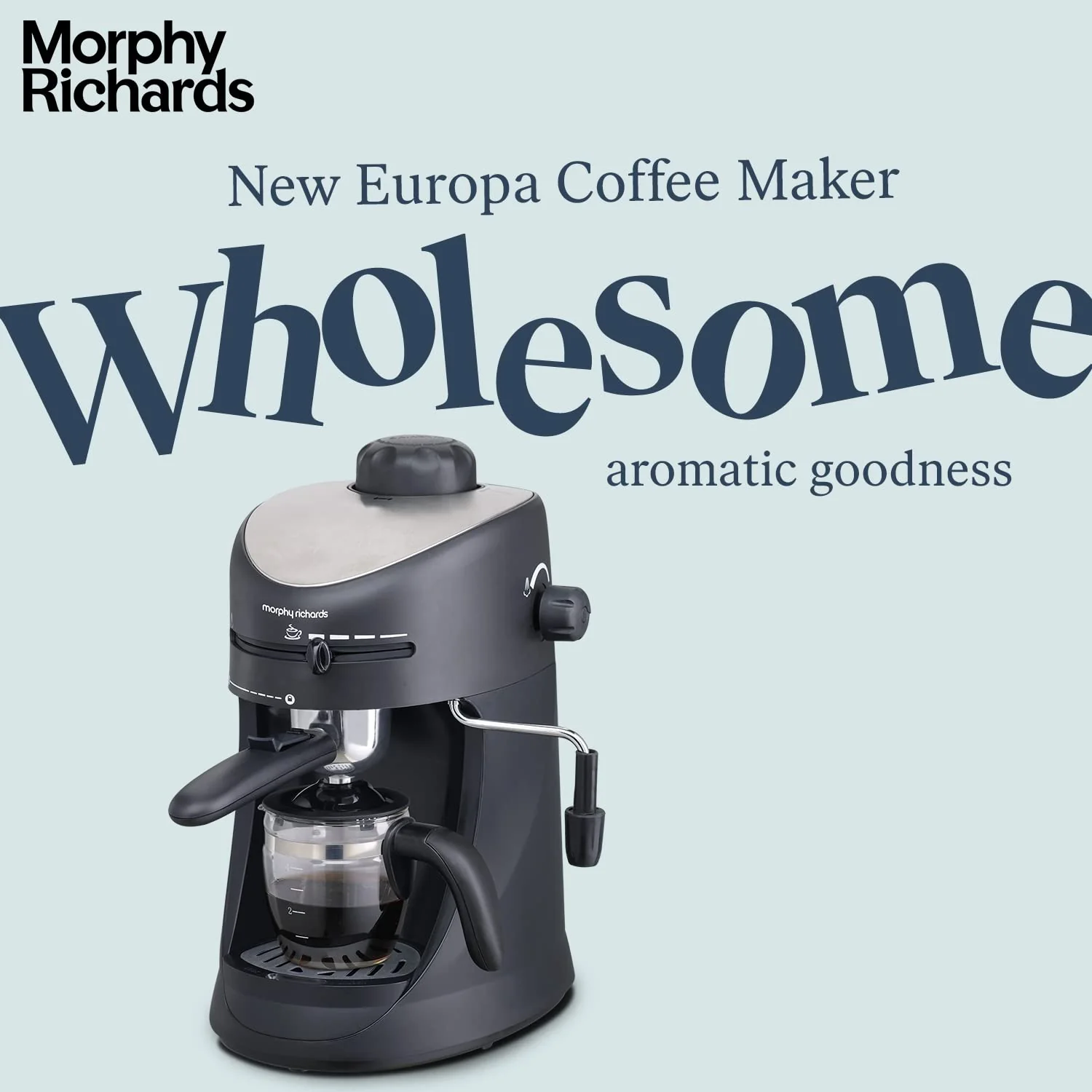 Morphy Richards Europa 800-Watt Espresso and Cappuccino Coffee Maker | Capacity 4-Cup|Coffee Strength Selector|Milk Frothing Nozzle|Removable Drip Tray for Easy Cleaning|2 Year Product Warranty| Black - Image 7