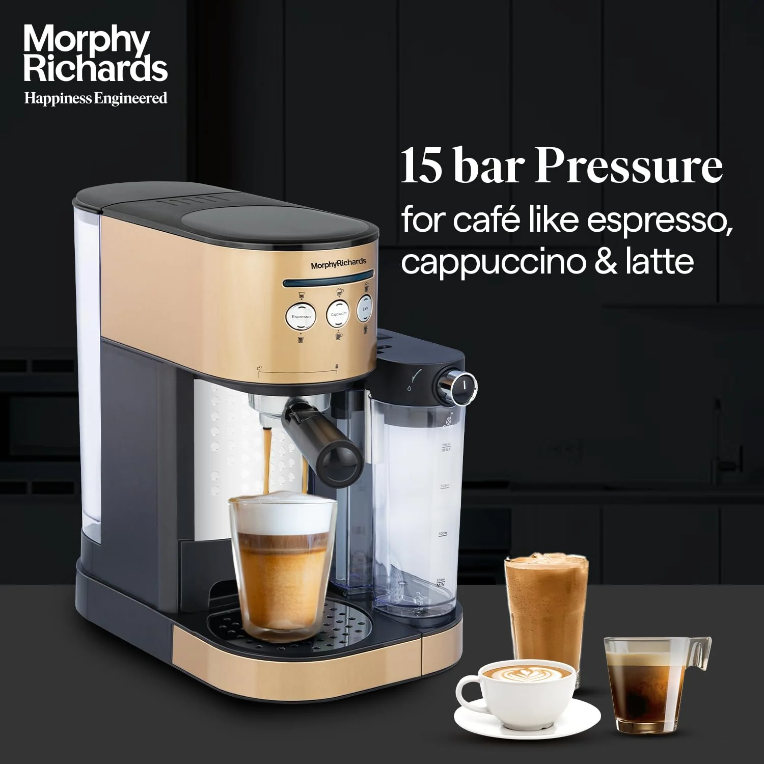 Morphy Richards Kaffeto 1350 W Milk Frother and Coffee Maker - Image 4