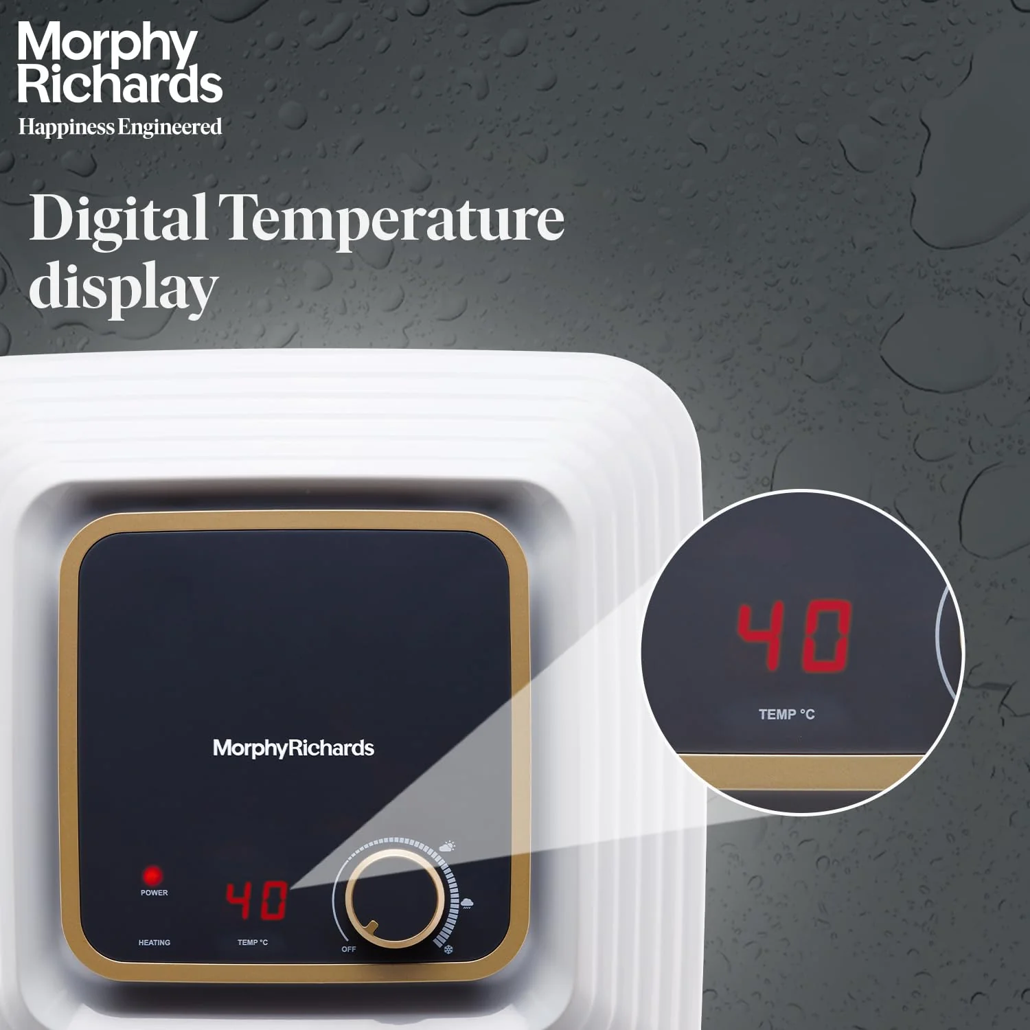 Morphy Richards Kube 15L Storage Wall Water Heater White and Black - Image 4