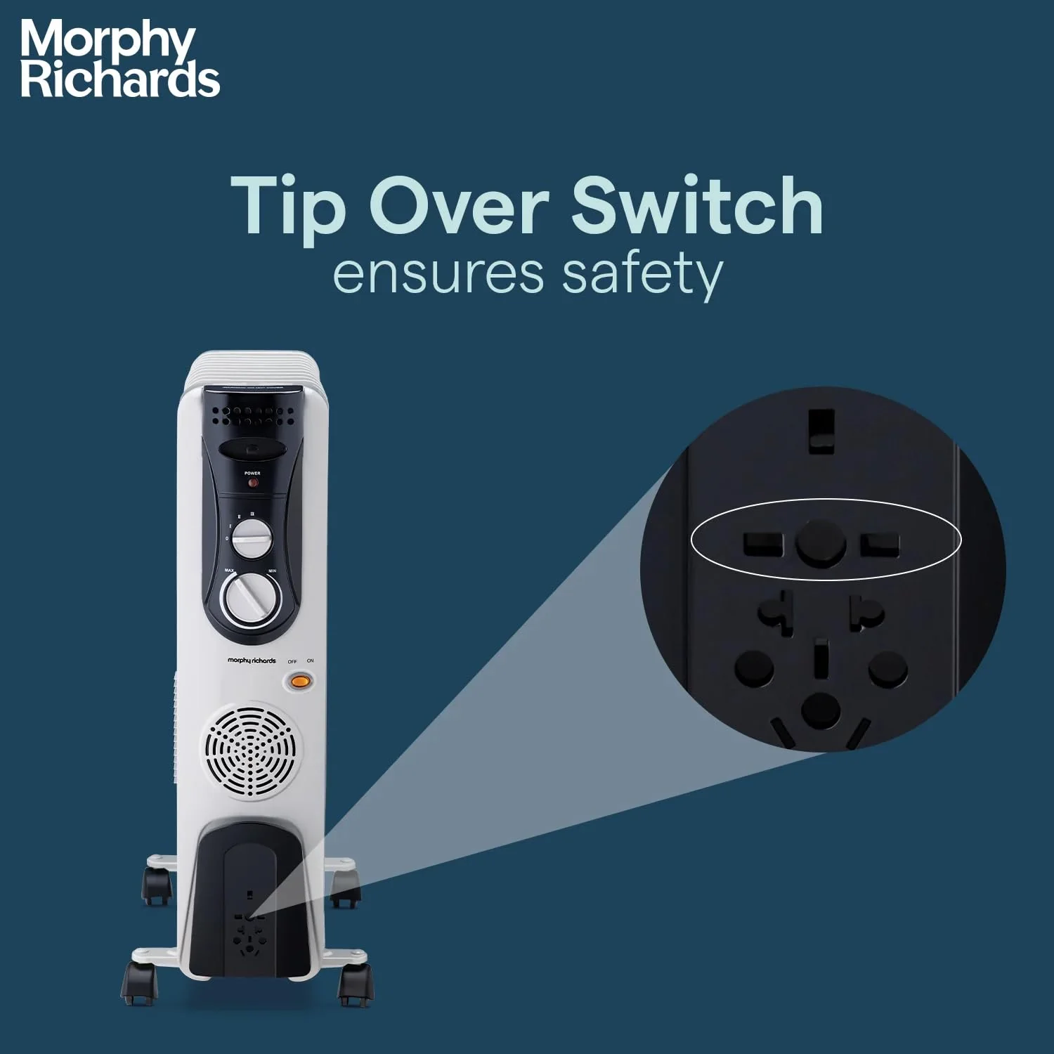Morphy Richards OFR 11F 11-Fin 2900W Oil Filled Radiator Room Heater | Adjustable Thermostat | Safety Tilt &amp; Auto Thermal Shutoff | Castor Wheels for Easy Mobility | Silent Heating - Image 6
