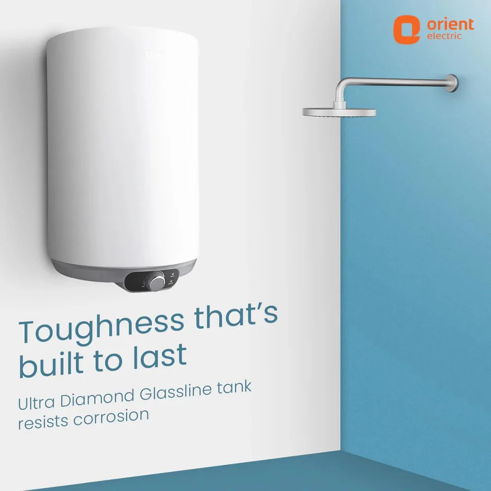 Orient Electric Aquanova Neo 10L 5 Star Storage Water Heater (White, Vertical, 2000W) | Glassline Tank | Incoloy Heating Element | Whirlflow Technology | 7 Years Tank Warranty (White, 10 Liter) - Image 5