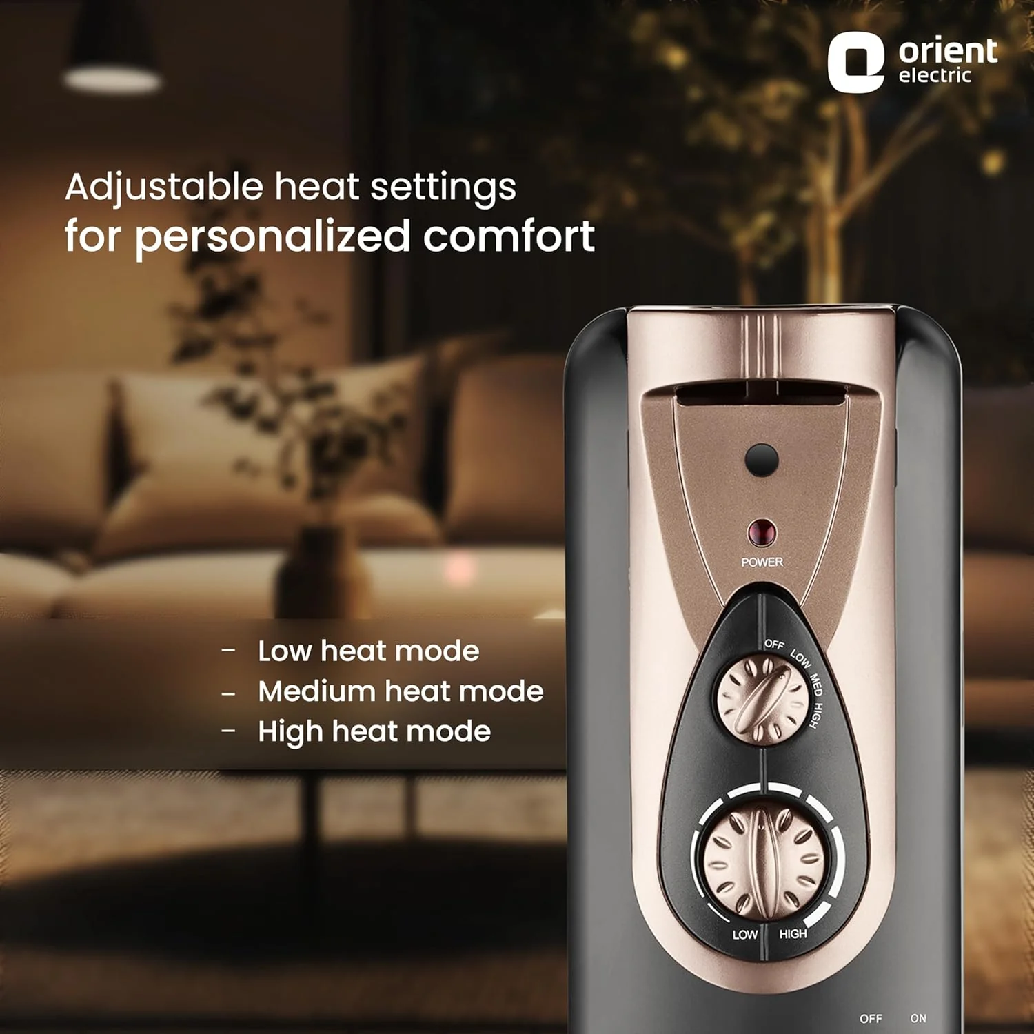 Orient Electric Comforter collection 13 fin oil filled radiator | Advanced S-shaped Fins |2900W power| with PTC fan heater| 3 heat settings | 2 years warranty by Orient - Image 2