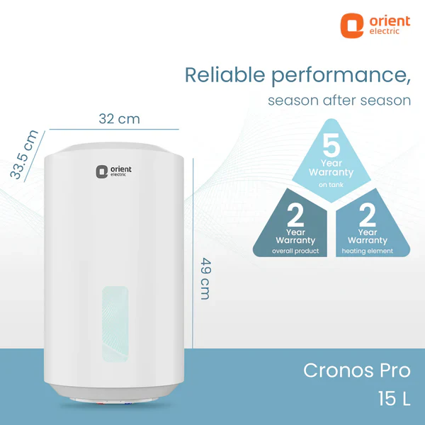 Orient Electric Cronos Pro 15L Storage Water Heater (white) - Image 7