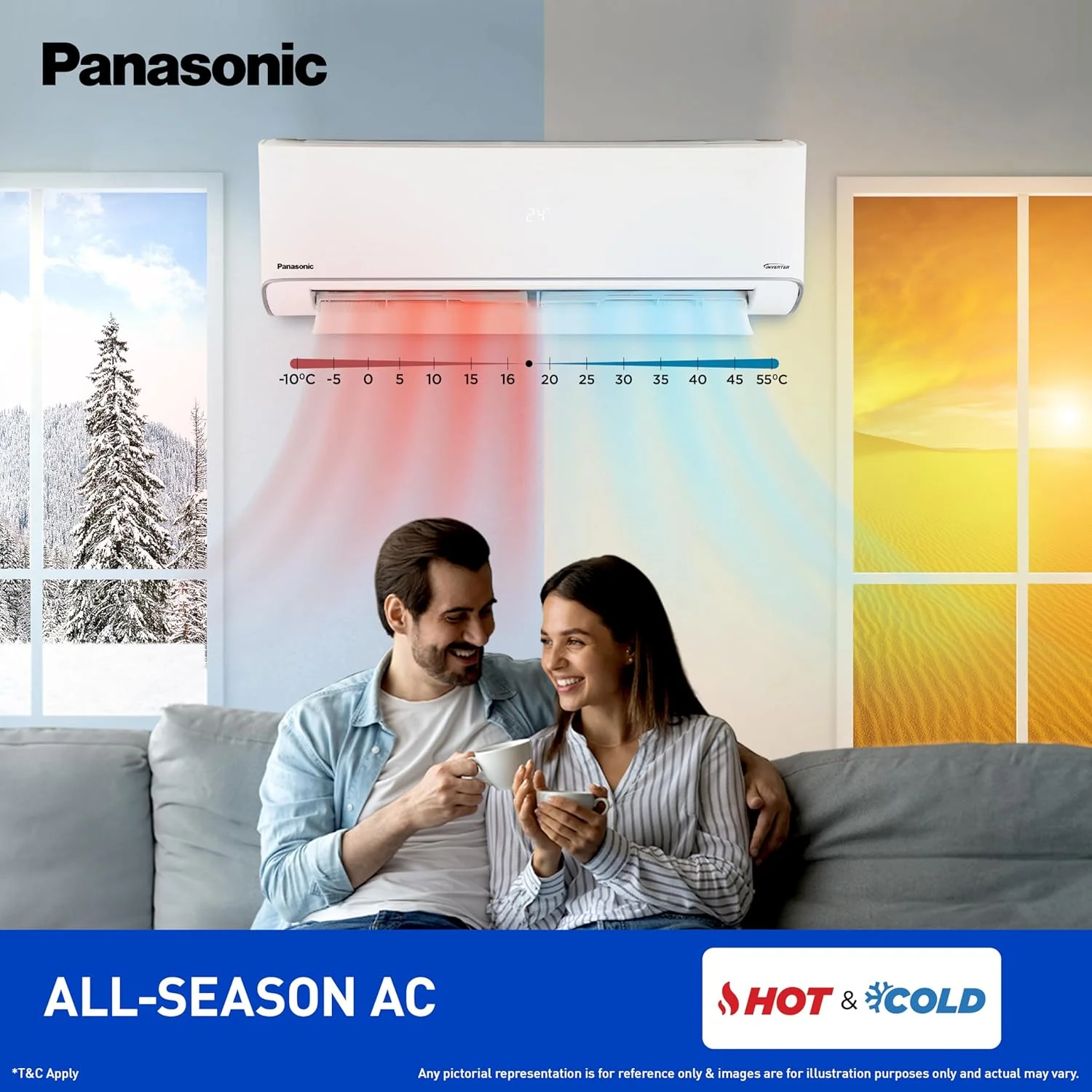 Panasonic 1.5 Ton 3 Star Hot & Cold Inverter Split AC (Crystal Clean, -10~55°C Oper., Copper Condenser, 8in1 Convertible, Higher Airflow, 2-Way, PM0.1 Filter, CS/CU-EZ18CKYF,White, New BEE rated - Image 8