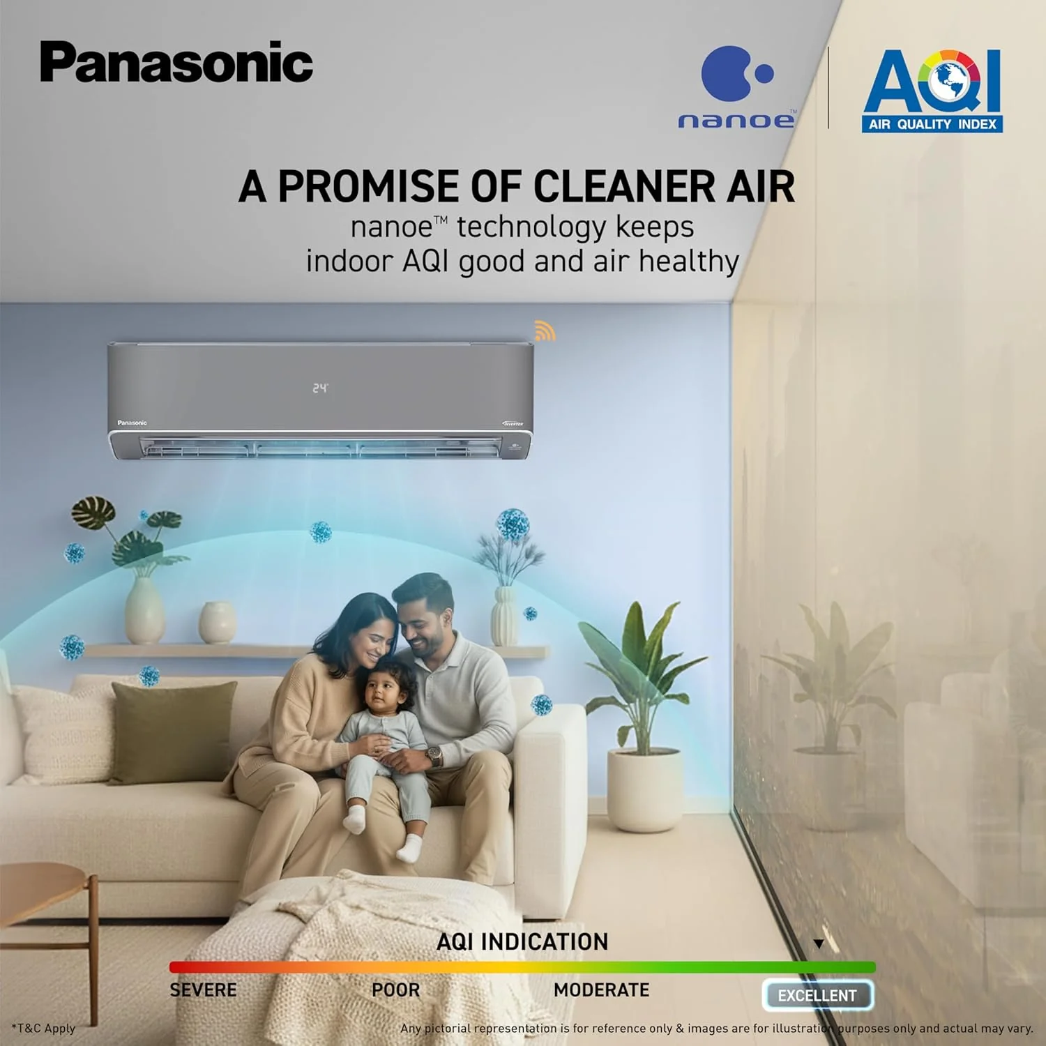 Panasonic 1.5 Ton 5 Star Premium Wi-Fi Inverter Smart Split AC (Matter/MirAIe, AI, nanoe+AQI, DustBuster, 55°C Oper., Copper Condenser, 8in1 Convertible, 4-Way, CS/CU-HU18CKY5XFMH-P, 2026 Model, Grey) - Image 8