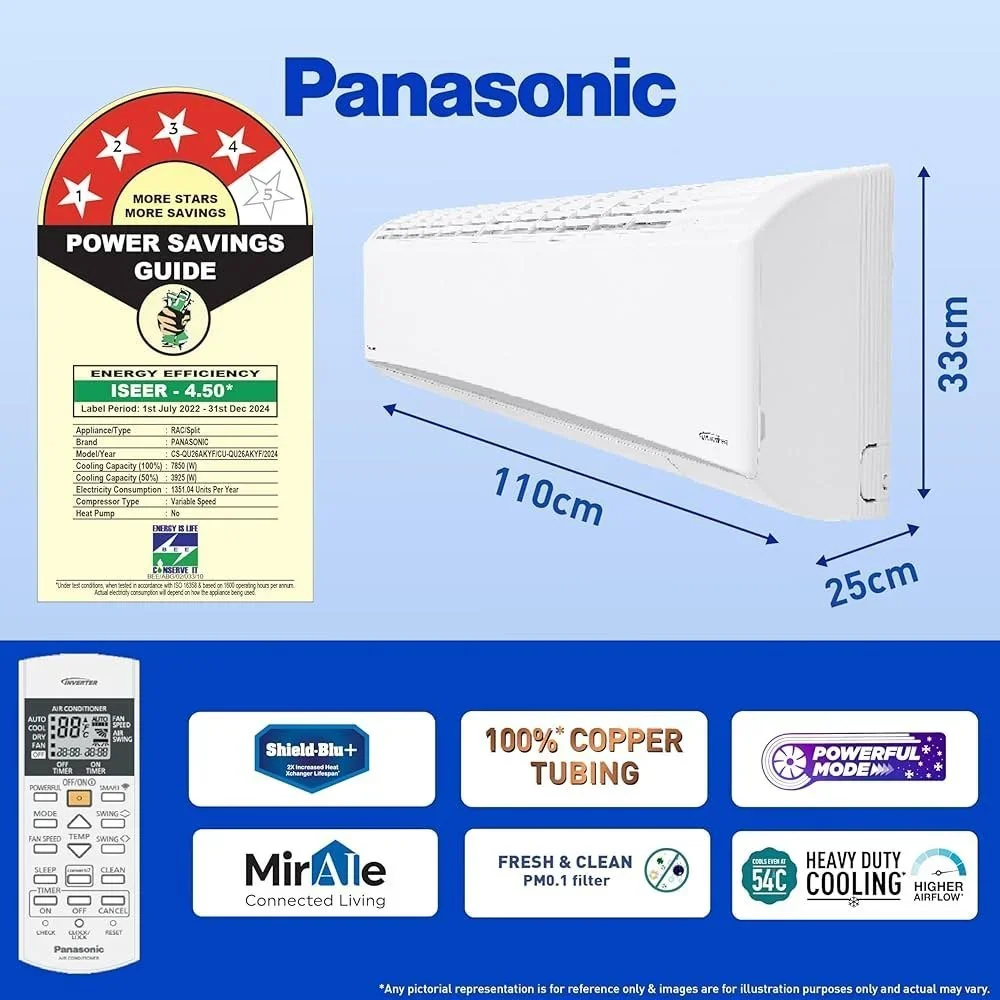 Panasonic 1 Ton CS/CU KN12BKY Split Air Conditioner, 3 Star - Image 2