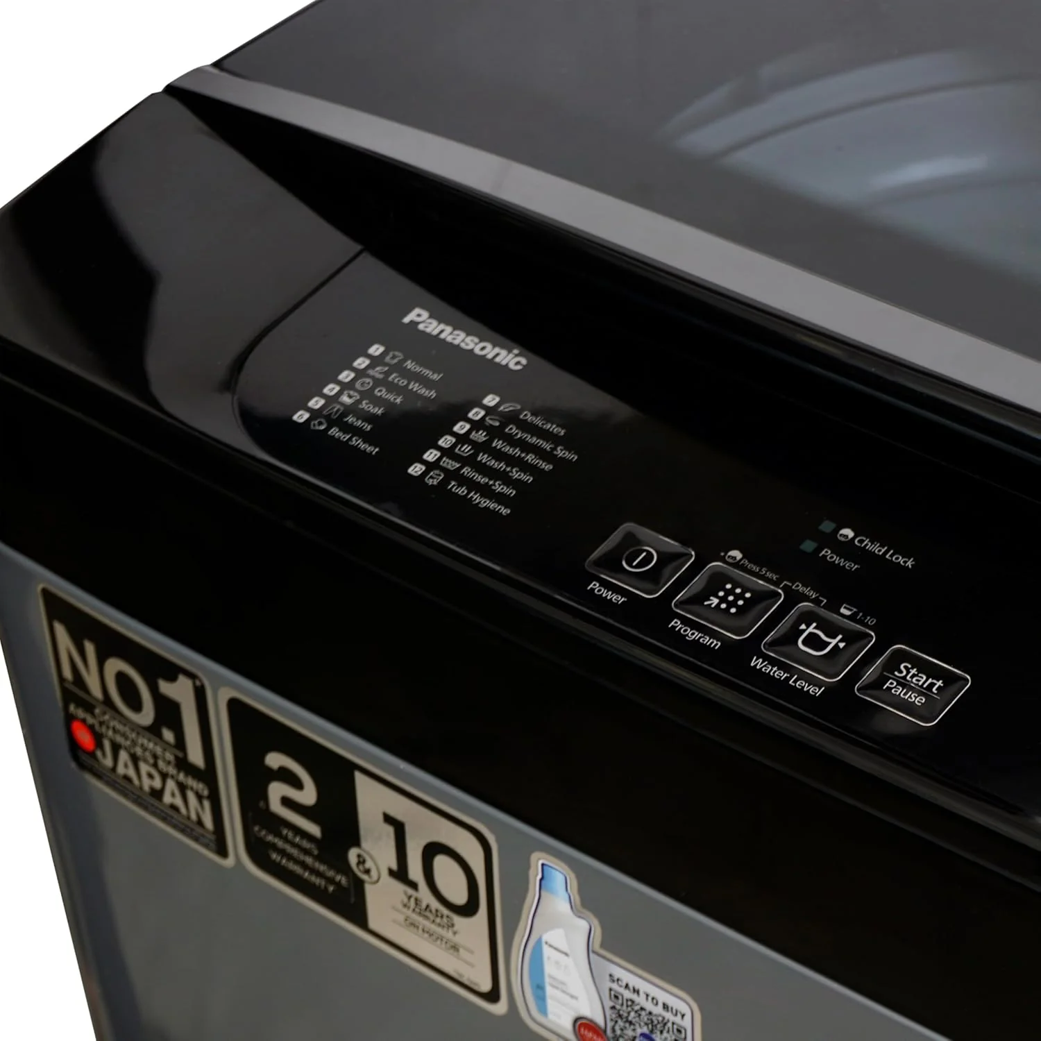 Panasonic 8 Kg Front Panel Top Load Washing Machine (NA-F80C2CRB 12 Was Program,Active Foam System,Aqua Spin,Powerfull Motor 2+10 Year Warranty 2024 Year) - Image 5