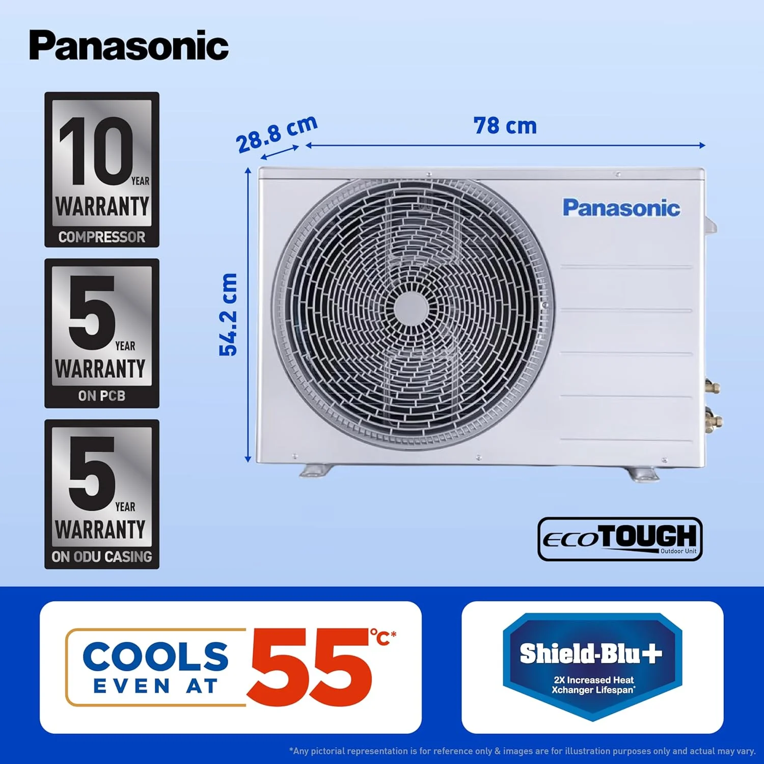 Panasonic 1.5 Ton 3 Star Hot & Cold Inverter Split AC (Crystal Clean, -10~55°C Oper., Copper Condenser, 8in1 Convertible, Higher Airflow, 2-Way, PM0.1 Filter, CS/CU-EZ18CKYF,White, New BEE rated - Image 10