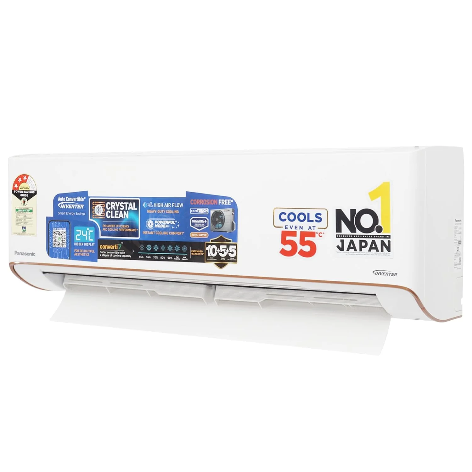 Panasonic EU 7 in 1 Convertible 1.5 Ton 3Star Inverter Split,(100% Copper Condenser, CS/CU-EU18BKY3XF),55°Tested,Ag clean Filter,4Way Swing, Eco tough Outdoor Crystal Clean Technology &amp; Shild Blue+ - Image 2