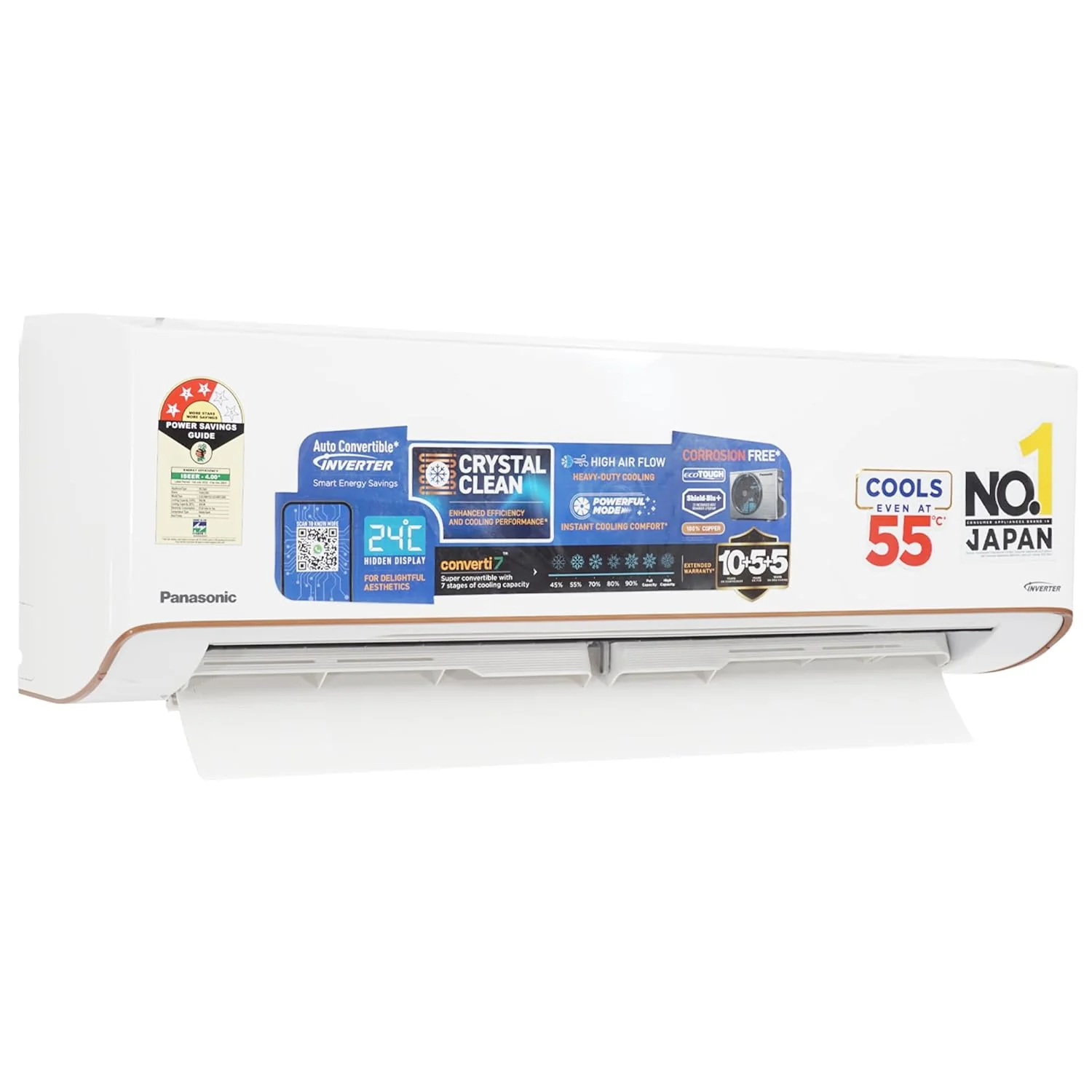 Panasonic EU 7 in 1 Convertible 1.5 Ton 3Star Inverter Split,(100% Copper Condenser, CS/CU-EU18BKY3XF),55°Tested,Ag clean Filter,4Way Swing, Eco tough Outdoor Crystal Clean Technology &amp; Shild Blue+ - Image 6