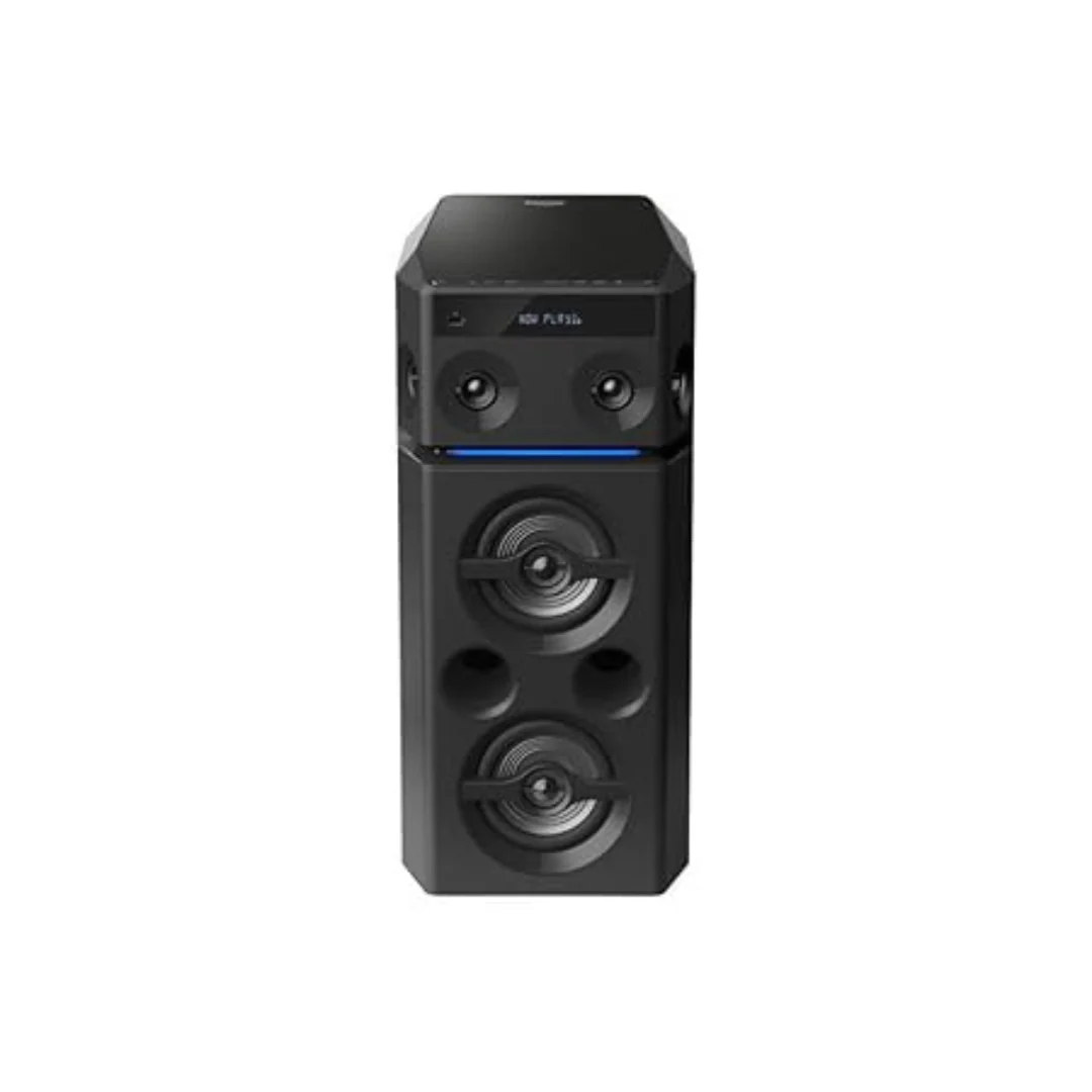 Panasonic SC-UA30GW-K Party Speaker, 300 W RMS, Bluetooth, USB, AUX, FM Radio, USB, Full Karaoke, Airquake Bass, Portable with Handle, 2 mic Jacks (Black)