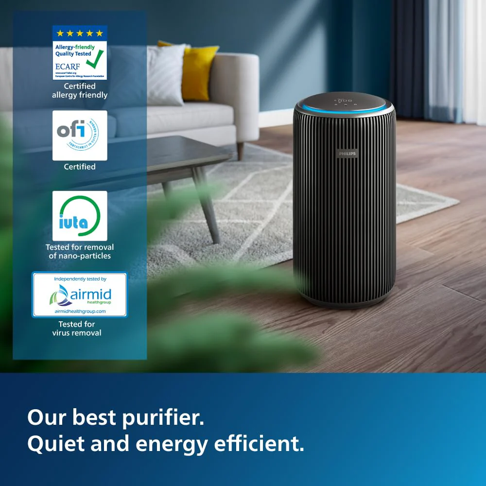 Philips AC4221/61 Smart Air Purifier for Home|Real Time AQI Display|Covers upto 700 sqft|Removes 99.97% of Virus,Allergen,Dust & PM2.5|50% Quieter|Filter Life Upto 9000 Hrs|Ideal for Living room - Image 4