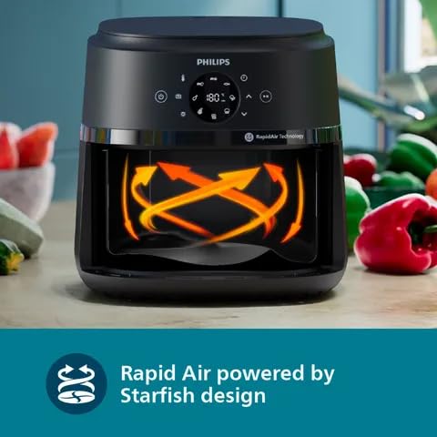 PHILIPS NA221/00 4.2L 1500 Watt Digital Air Fryer with Rapid Air Technology (Black) -NA221/00 - Image 4