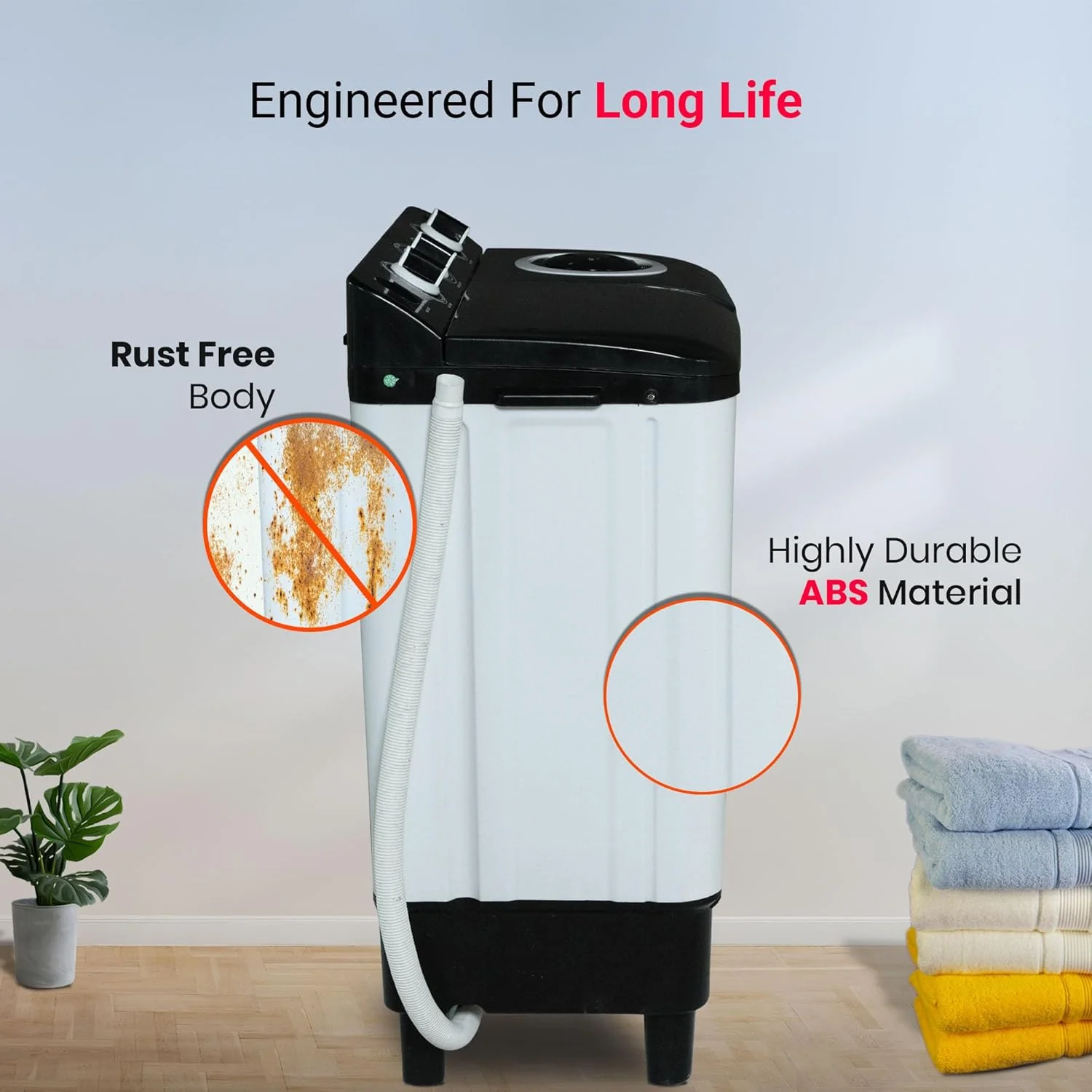 Power Guard 6.5 kg 5 Star Semi-Automatic Top Loading Washing Machine Appliance (PG65WMBKOP) - Image 4