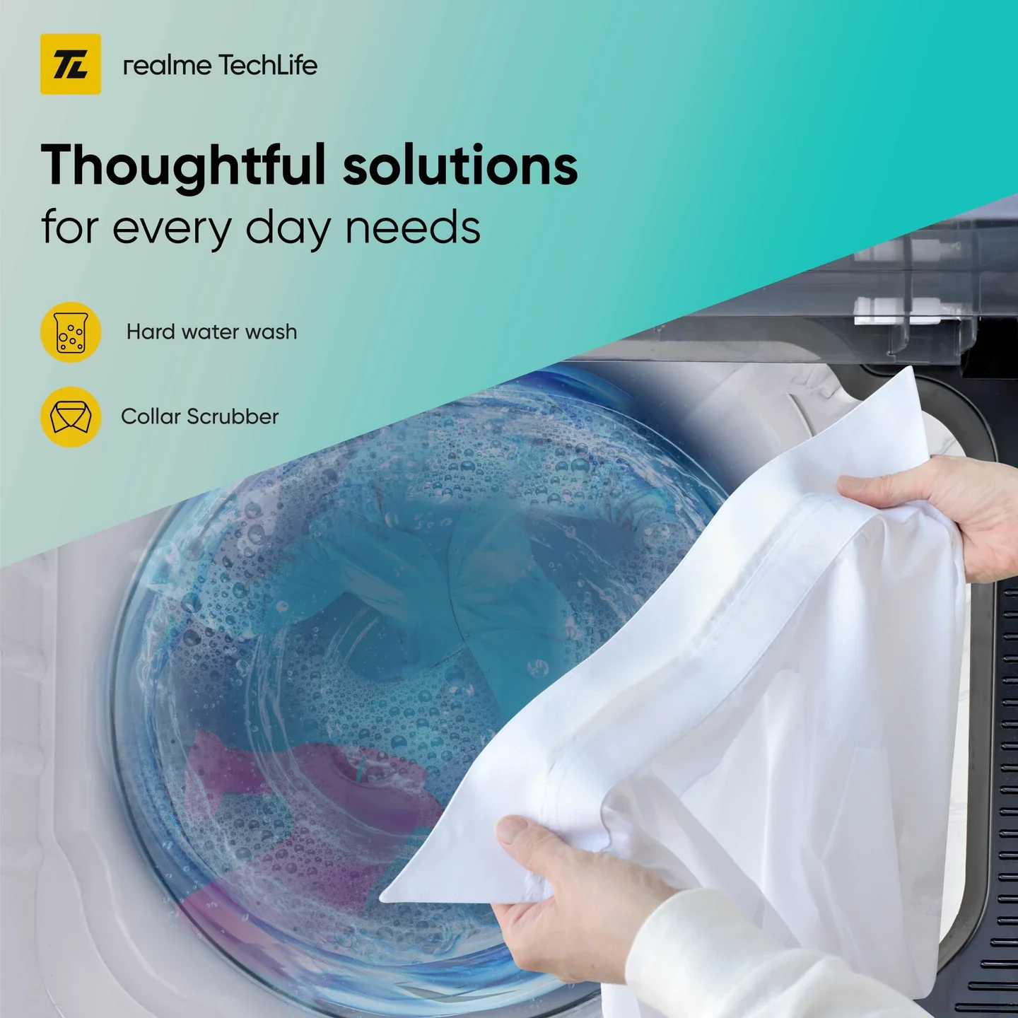 REALME 7 kg 5 Star rating Semi Automatic Top Load White, Black (RMSA705NNNDW) - Image 3