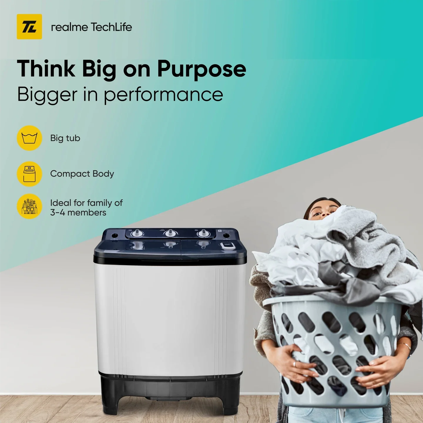 REALME 7 kg 5 Star rating Semi Automatic Top Load White, Black (RMSA705NNNDW) - Image 5