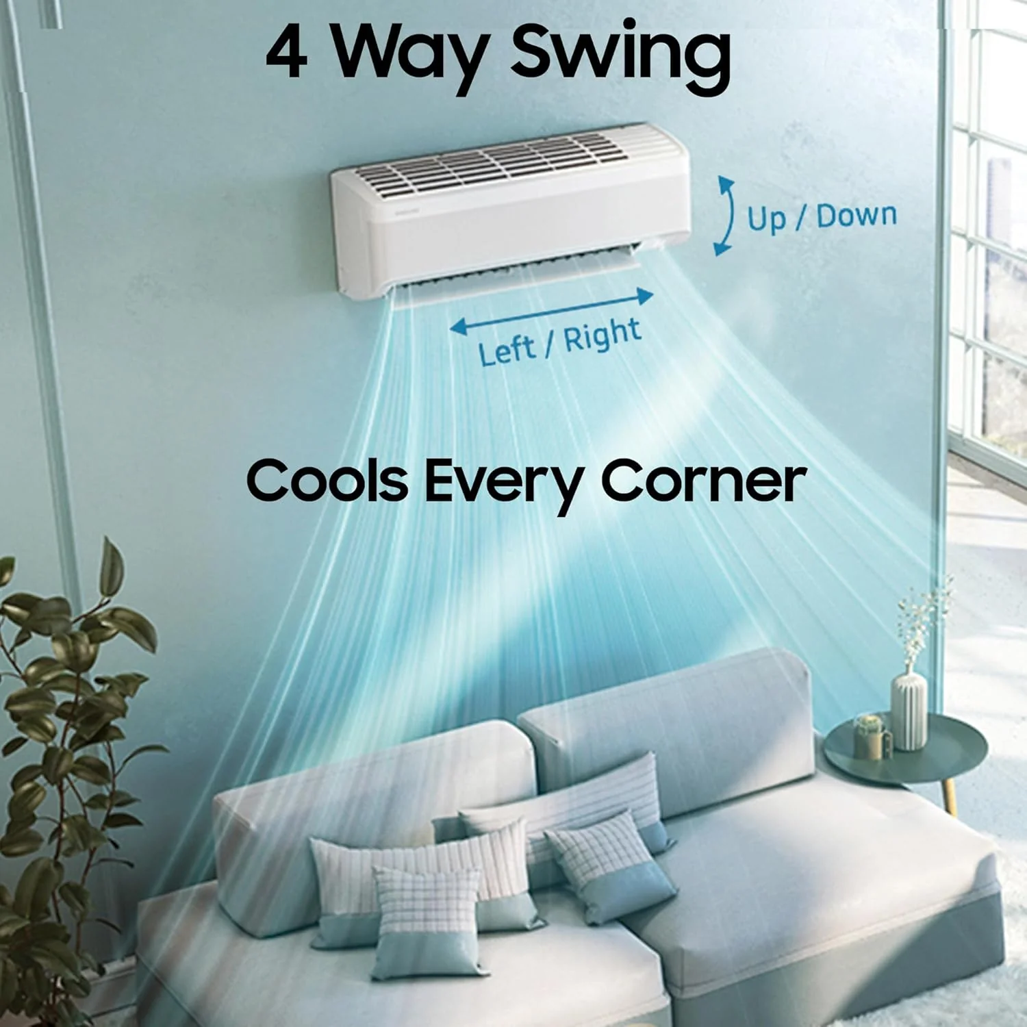 Samsung 1 Ton 5 Star AI Inverter Smart Split AC (WiFi, Energy Saving, Voice Control, Powerful Cooling, Copper, Digital Inverter, 4 Way swing, 5 Step Convertible, BESPOKE AI AR50F12D1ZHNNA) - Image 5