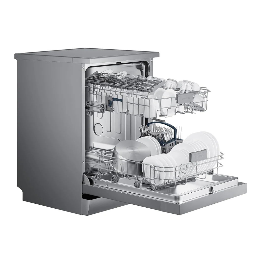 Samsung 13 Place Setting Freestanding Dishwasher with Intensive Wash (DW60M6043FS/TL, Stainless Steel, Hygiene Clean, Height Adjustable Rack) (Open Box / Without Box) - Image 2