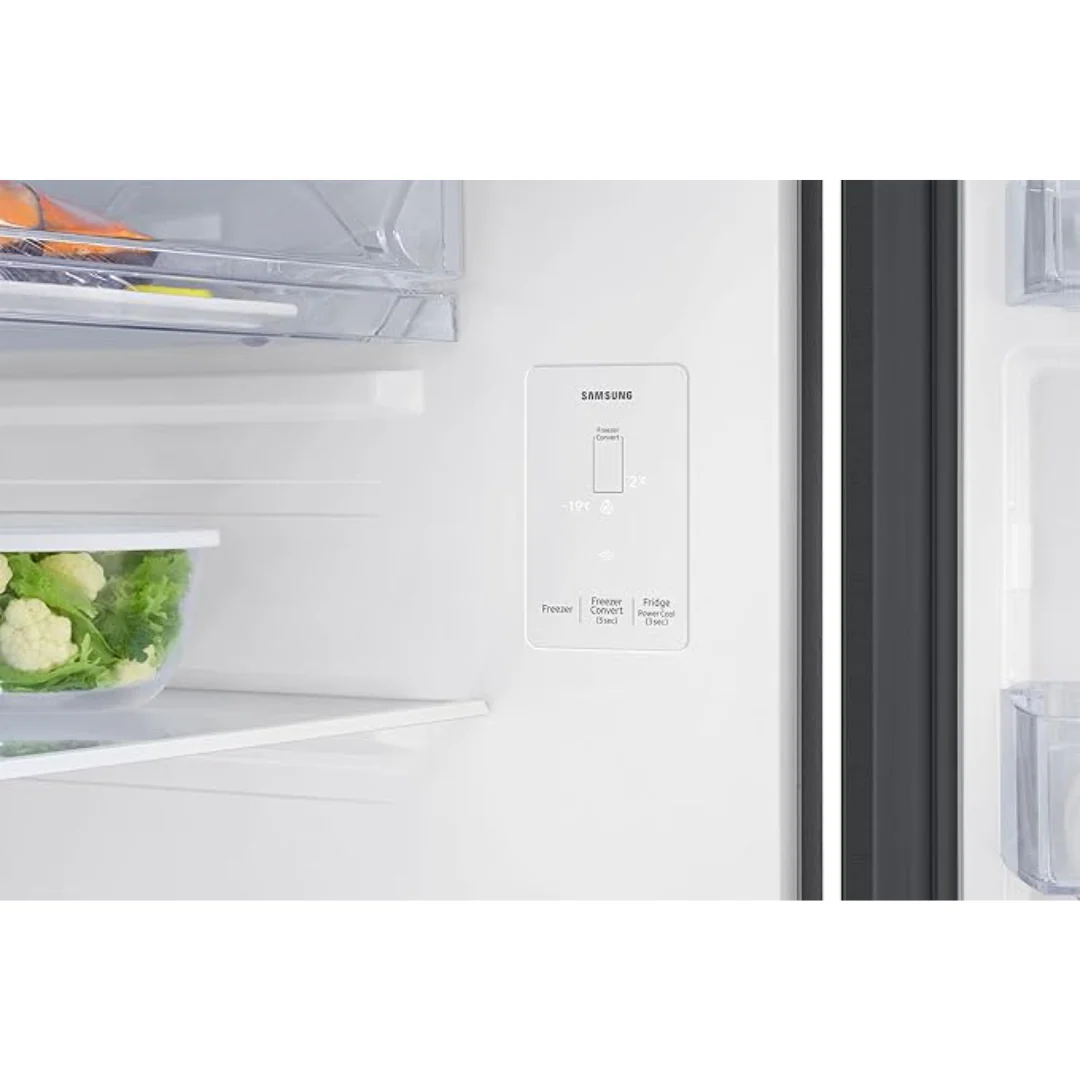Samsung 330 L, 2 Star, Convertible 5-in-1, Digital Inverter, Frost Free Double Door, WiFi Enabled Bespoke AI Refrigerator (RT34DG5A2BBXHL, Luxe Black, Black) - Image 8