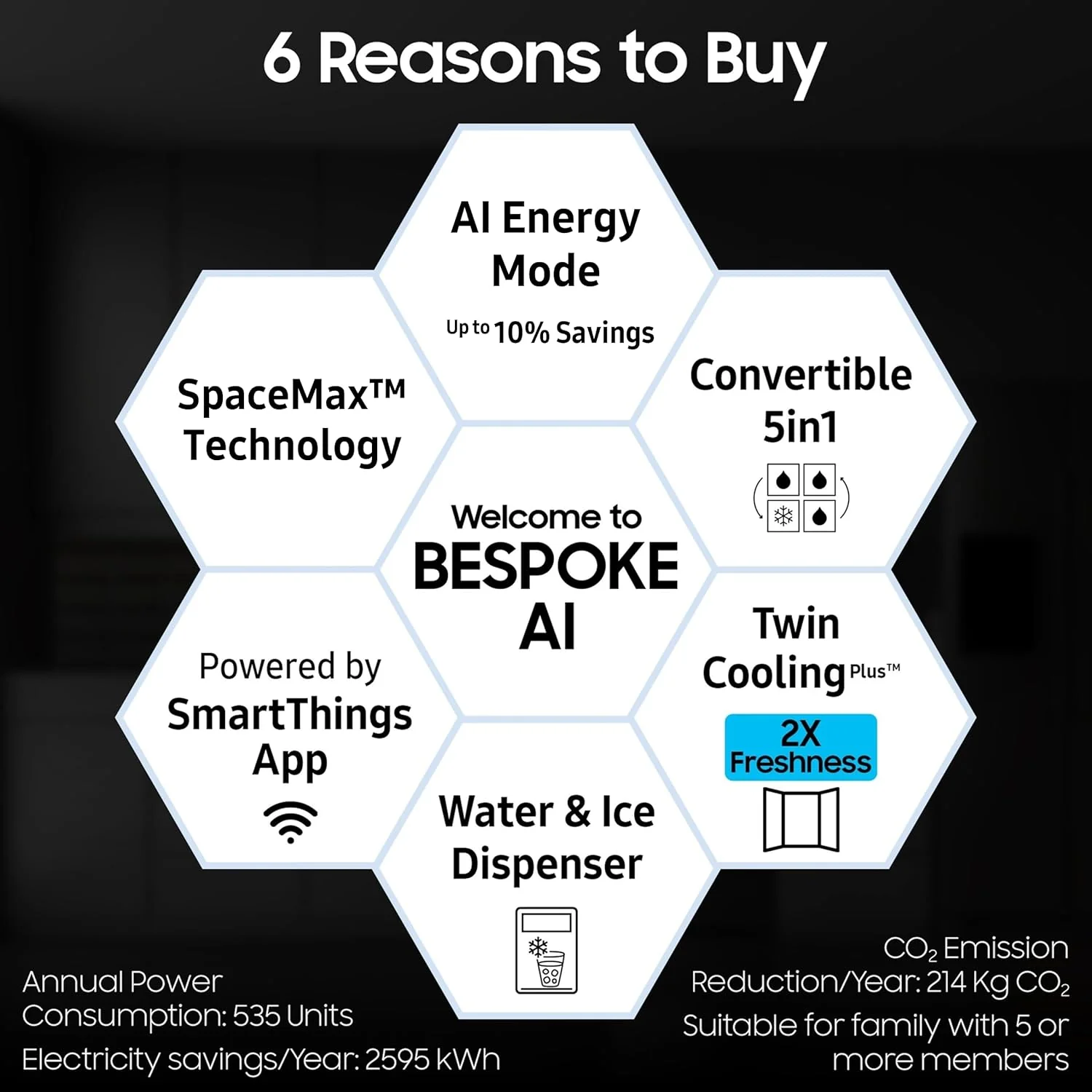 Samsung 633 L, 3 Star, Frost Free, Double Door, Convertible 5-in-1 Digital Inverter, Side By Side Refrigerator with AI, WiFi &amp; Water &amp; Ice Dispenser (RS78CG8543S9HL, Silver, Refined Inox) - Image 11