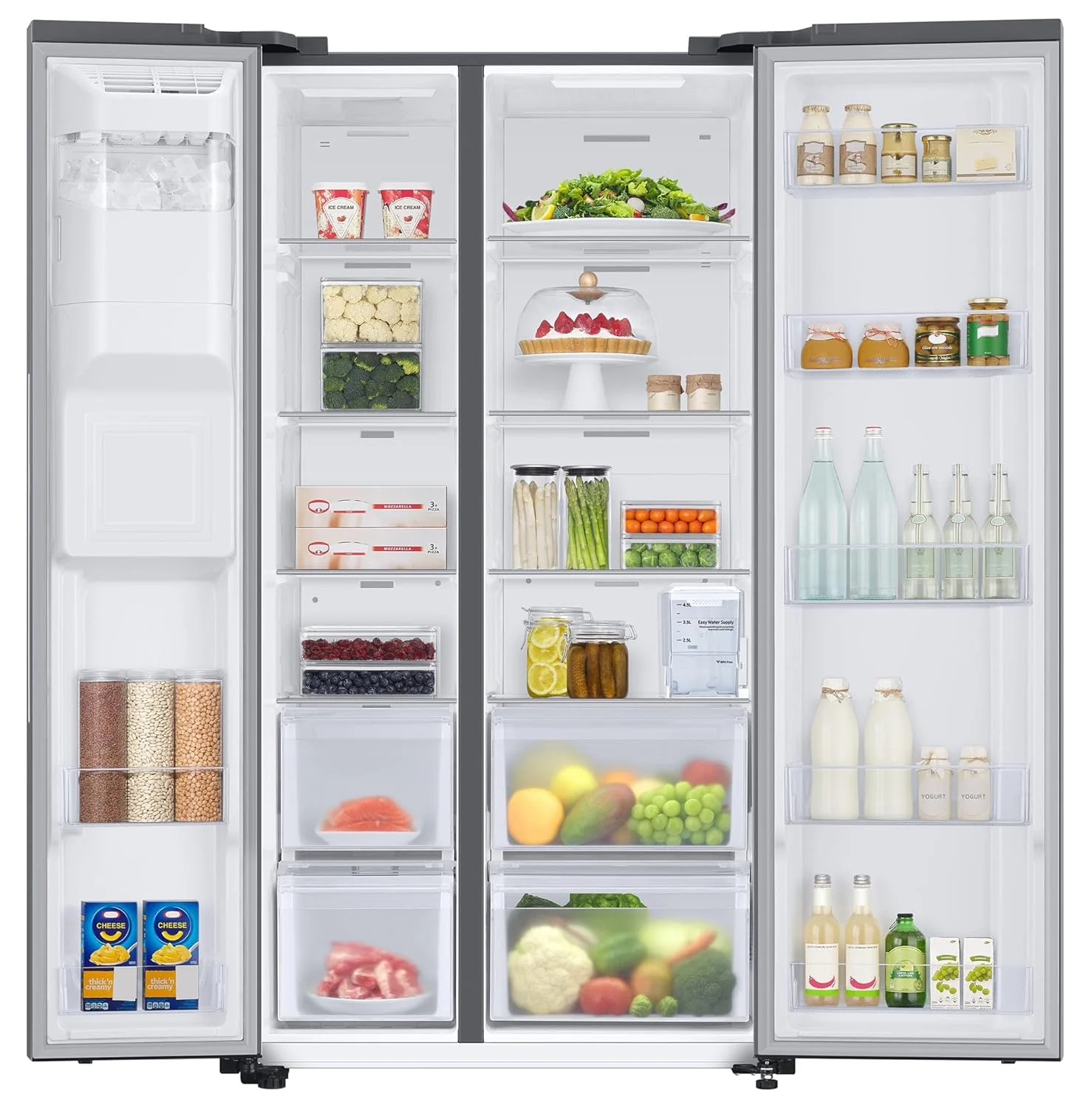 Samsung 633 L, 3 Star, Frost Free, Double Door, Convertible 5-in-1 Digital Inverter, Side By Side Refrigerator with AI, WiFi &amp; Water &amp; Ice Dispenser (RS78CG8543S9HL, Silver, Refined Inox) - Image 4