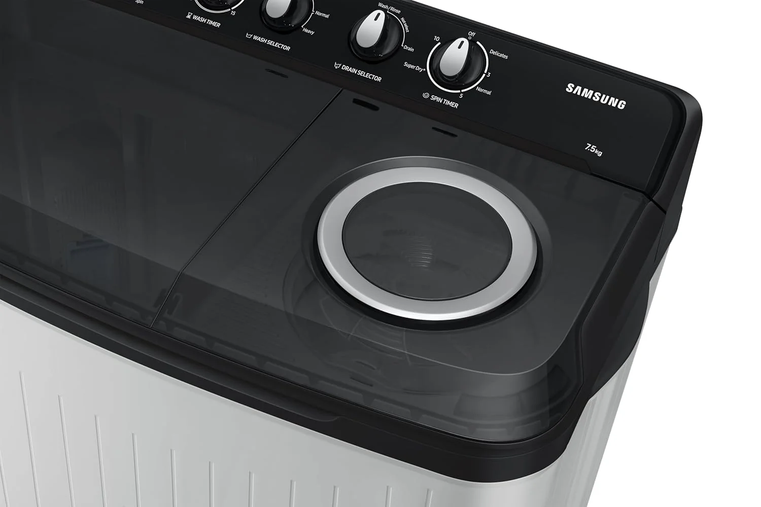 Samsung 7.5 kg, 5 Star, Semi-Automatic Top Load Washing Machine (WT75C3200GG/TL, Air Turbo Drying, Light Gray) - Image 5