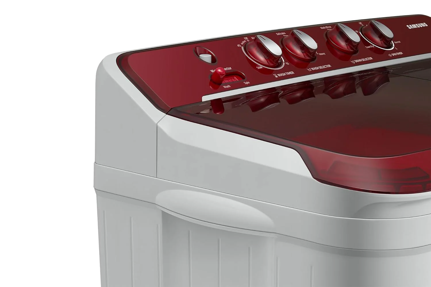 Samsung 7.5 Kg Inverter 5 Star Semi Automatic Top Load Washing Machine (WT75B3200RR/TL, Light Grey &amp; Red Base, Air turbo drying, 5 Year Warranty on Wash Motor) - Image 5