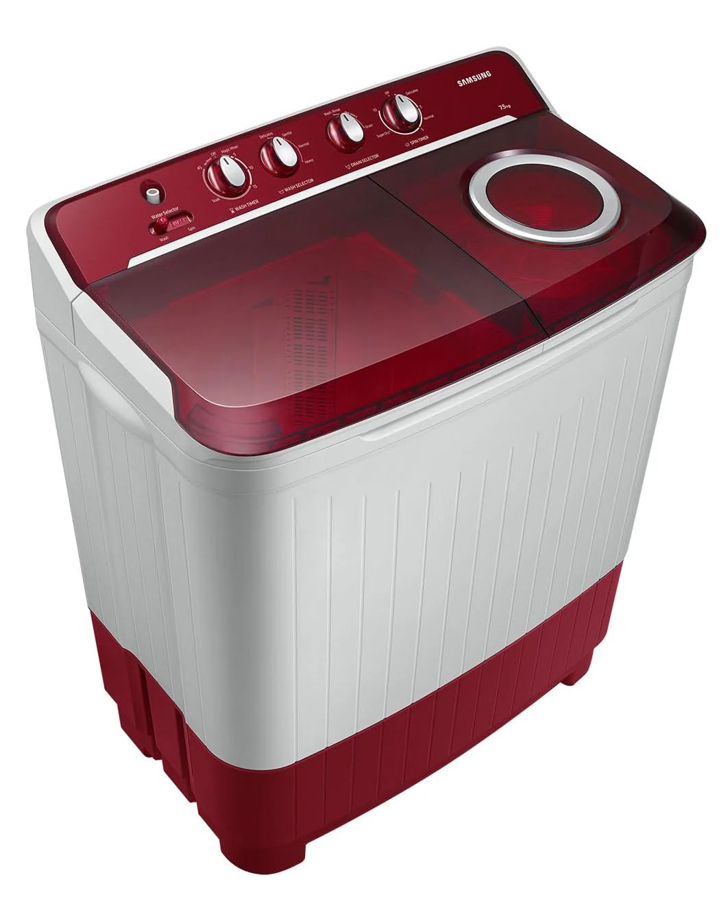 Samsung 7.5 Kg Inverter 5 Star Semi Automatic Top Load Washing Machine (WT75B3200RR/TL, Light Grey &amp; Red Base, Air turbo drying, 5 Year Warranty on Wash Motor) - Image 8
