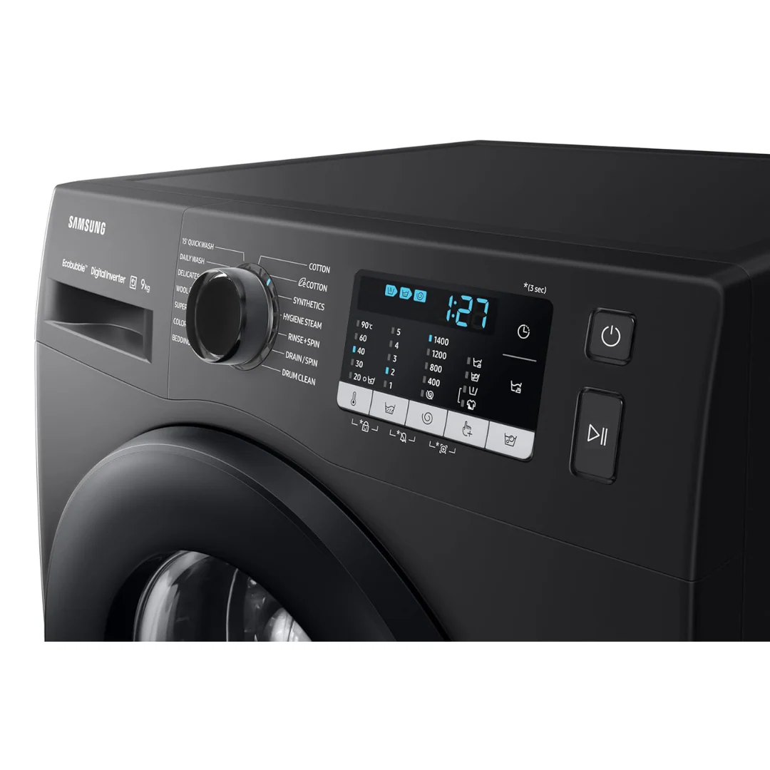 Samsung 9 kg, Hygiene Steam with Inbuilt Heater, Digital Inverter, Fully-Automatic Front Load Washing Machine (WW90TA046AB1TL, BLACK CAVIAR) - Image 7