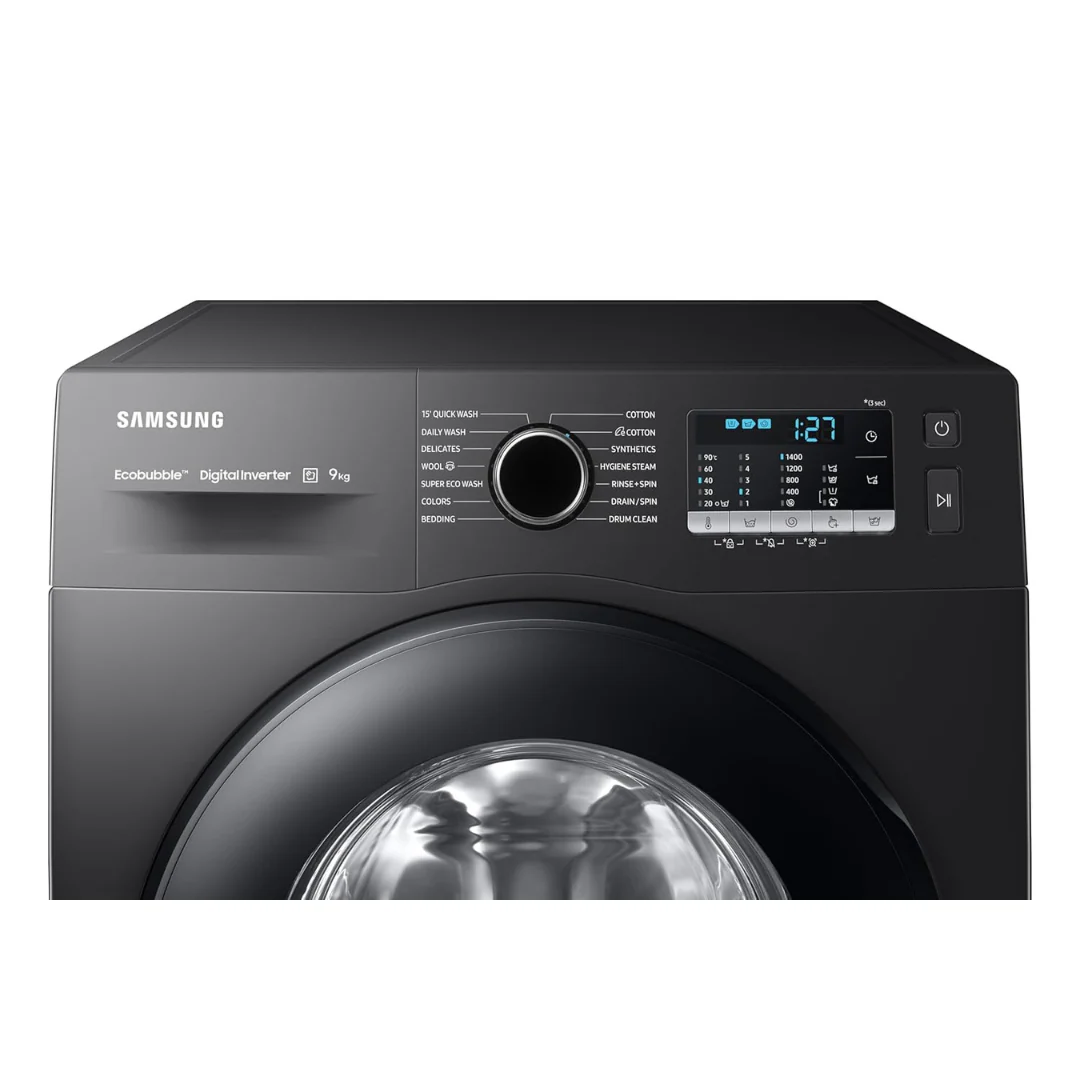 Samsung 9 kg, Hygiene Steam with Inbuilt Heater, Digital Inverter, Fully-Automatic Front Load Washing Machine (WW90TA046AB1TL, BLACK CAVIAR) - Image 8