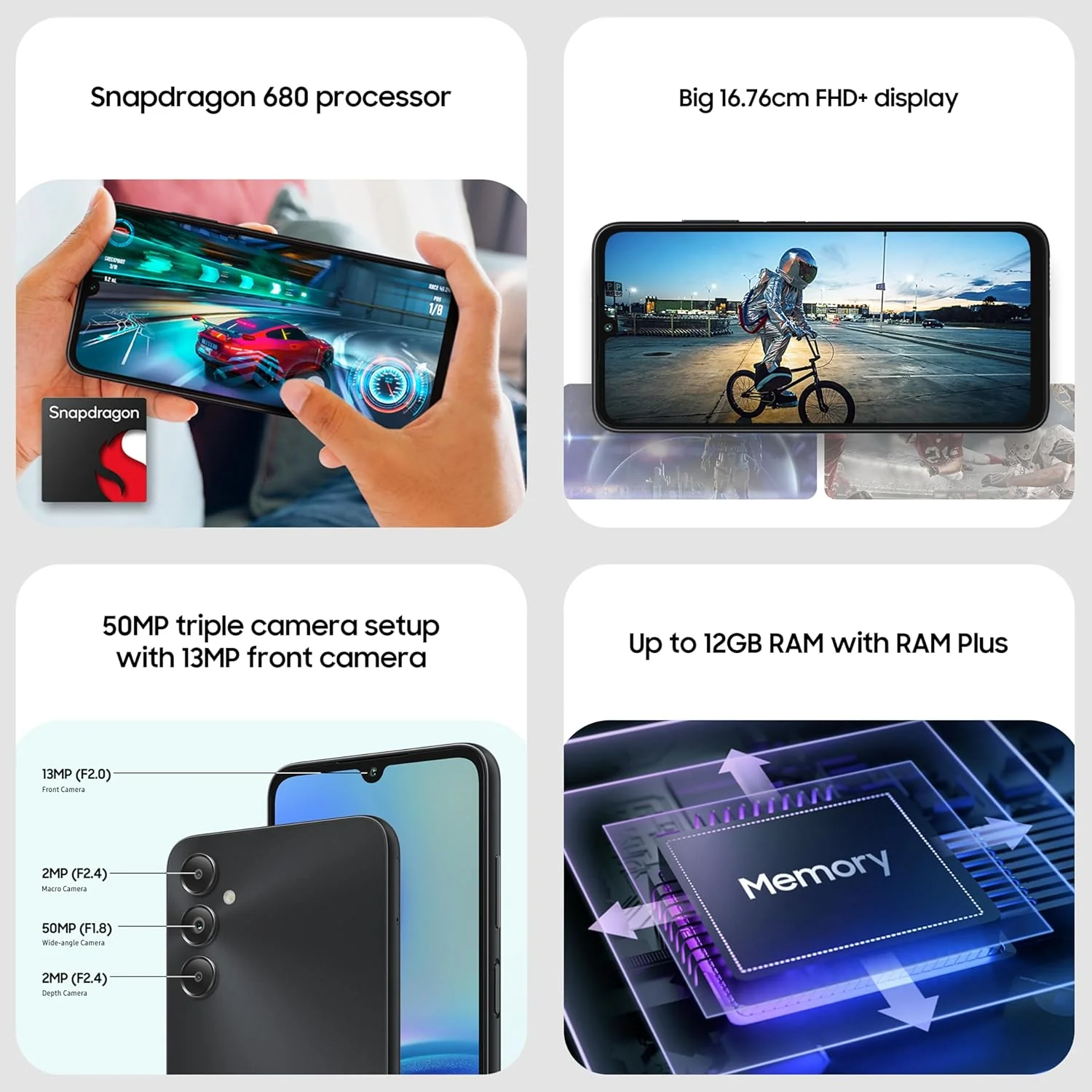 Samsung Galaxy A05s (Light Violet, 6GB, 128GB Storage) | 50 MP Main Camera | Upto 12GB RAM with RAM Plus | Snapdragon 680 | 5000 mAh Battery - Image 5