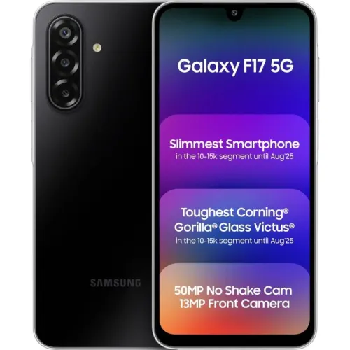 Samsung Galaxy F17 5G (6GB RAM / 128GB Storage) 6x OS Upgrades | AMOLED Display | Corning Gorilla Glass Victus & IP54 (Neo Black)