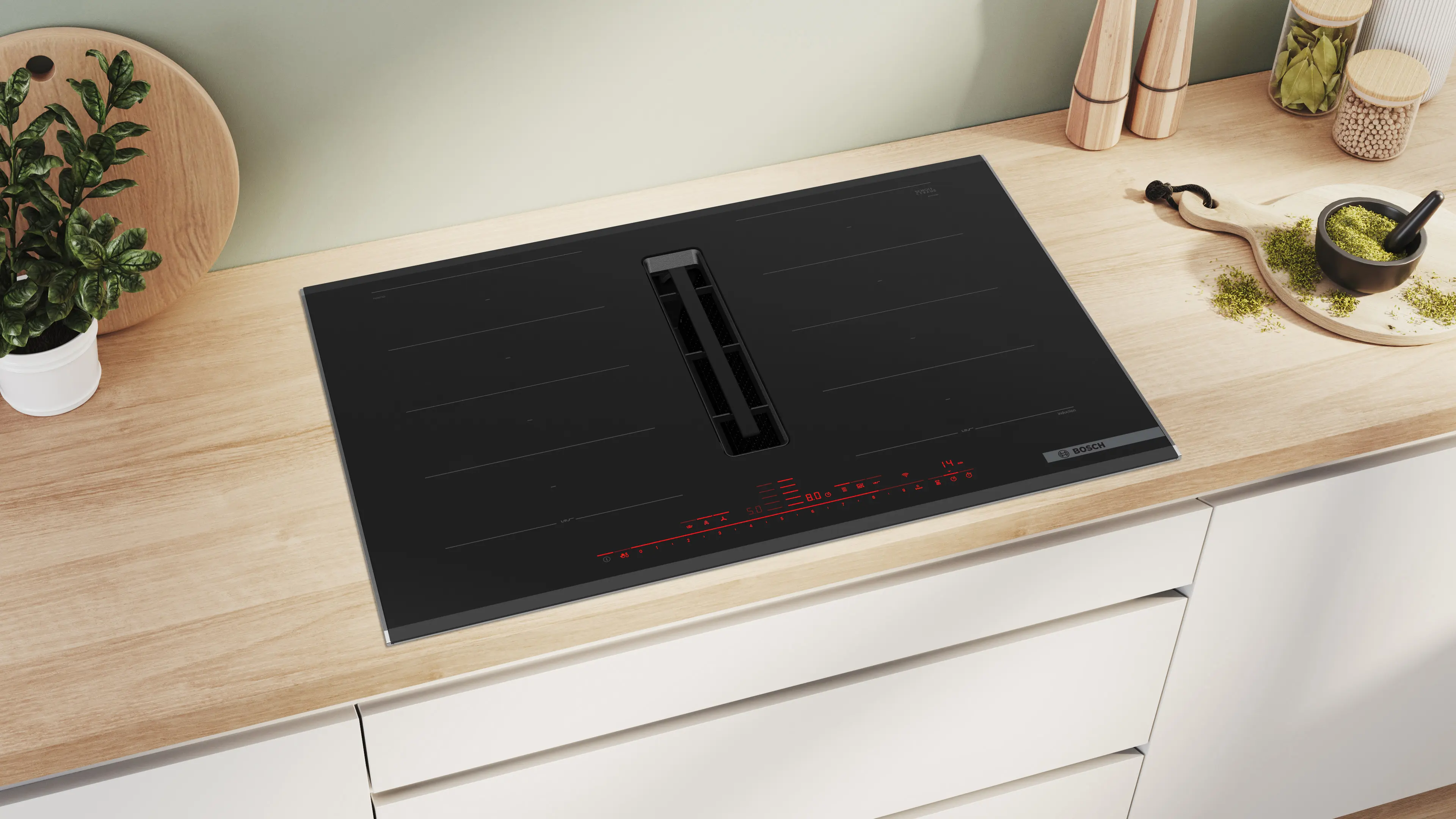 Series 8 Induction hob with integrated ventilation system 80 cm surface mount with frame PXX875D67E - Image 7