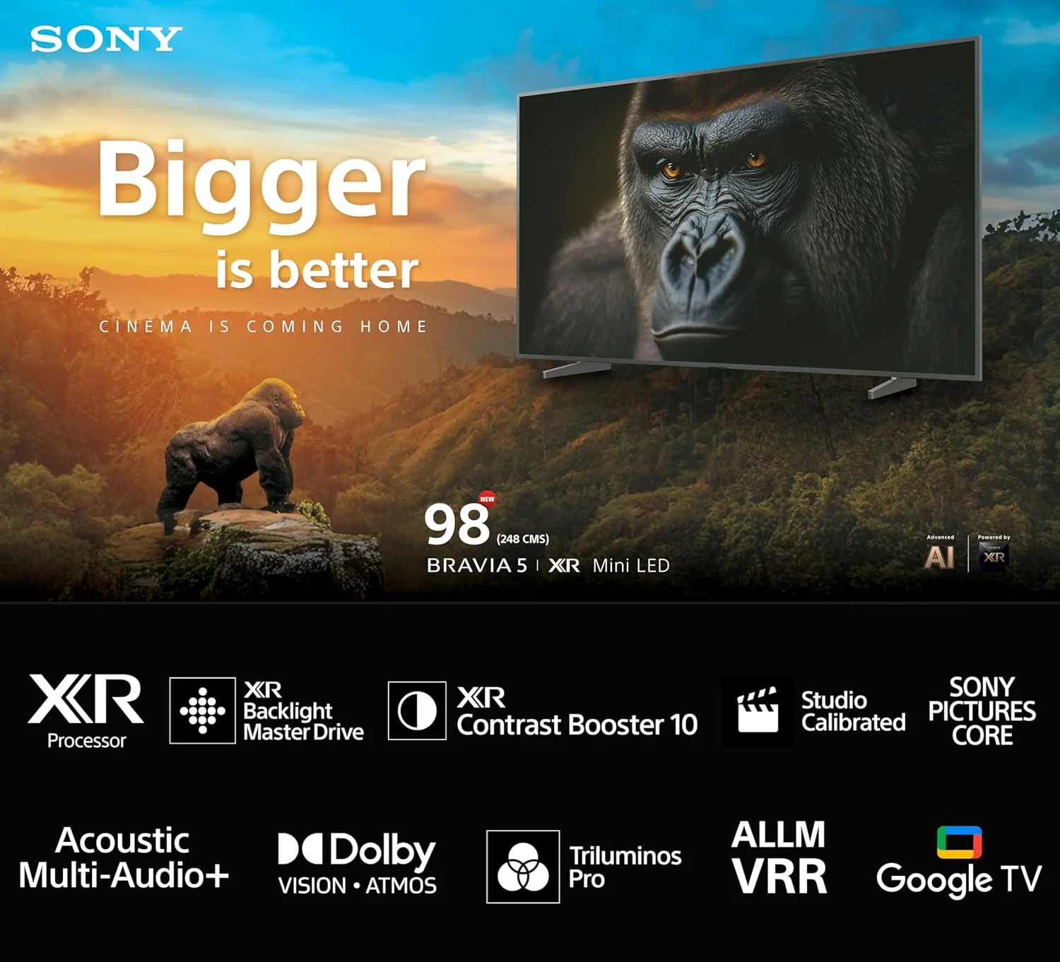 Sony 248 cm (98 inches) BRAVIA 5 Series 4K Ultra HD Smart Mini LED Google TV K-98XR55A - Image 12