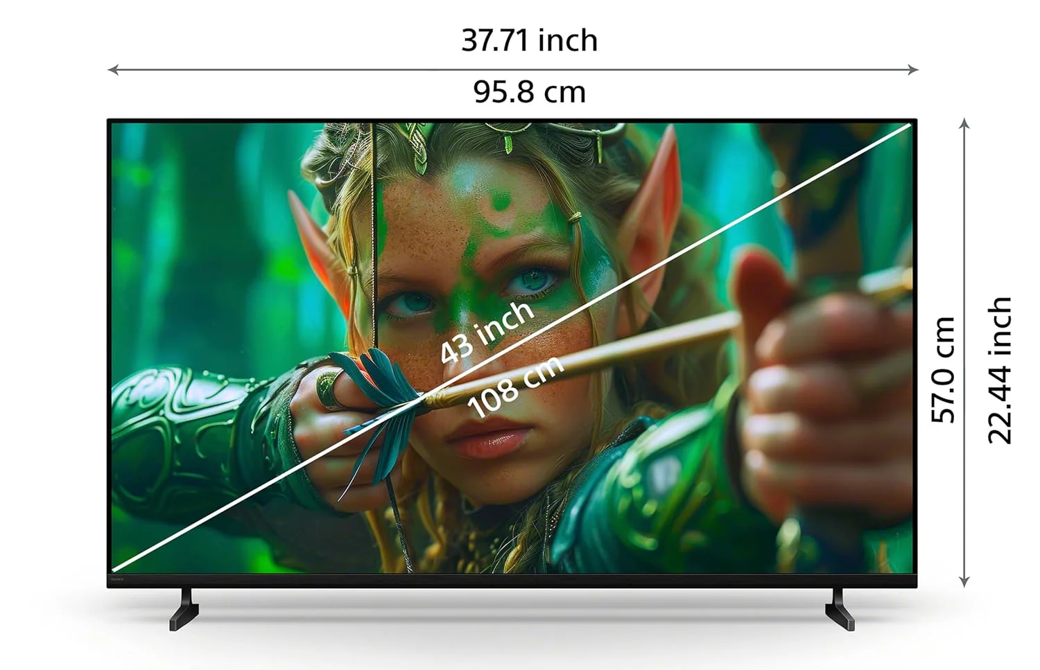 Sony 43 Inch 4K Ultra HD Smart LED Google TV – BRAVIA 2M2 Series (Model K-43S25M2) with Dolby Atmos, Google TV, Apple AirPlay 2, Alexa – 2025 Model - Image 8