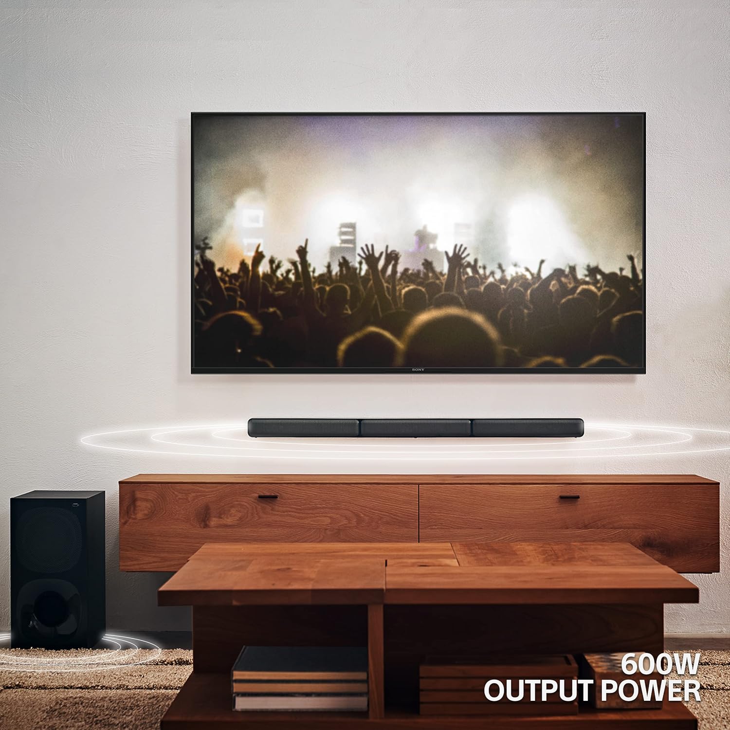 Sony HT-S40R Real 5.1ch Dolby Audio Soundbar for TV with Subwoofer &amp; Wireless Rear Speakers, 5.1ch Home Theatre System (600W, Bluetooth &amp; USB Connectivity, HDMI &amp; Optical Connectivity, Sound Mode) (Open Box / Without Box) - Image 5