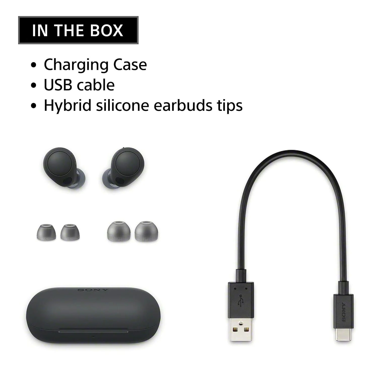 Sony WF-C700N Noise Cancellation Bluetooth Earbuds with Mic, TWS, Up to 20Hrs Battery, Adaptive Sound Control- Black - Image 6