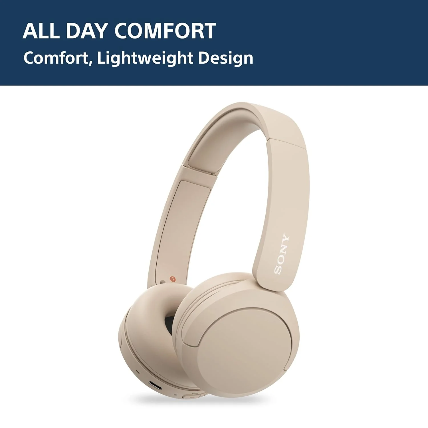Sony WH-CH520 Wireless Bluetooth Headphones on Ear with Mic, Up to 50Hrs Battery, Quick Charge, DSEE Upscale, Multipoint Connectivity, Voice Assistant, Customized EQ-Beige. (Open Box / Without Box) - Image 5