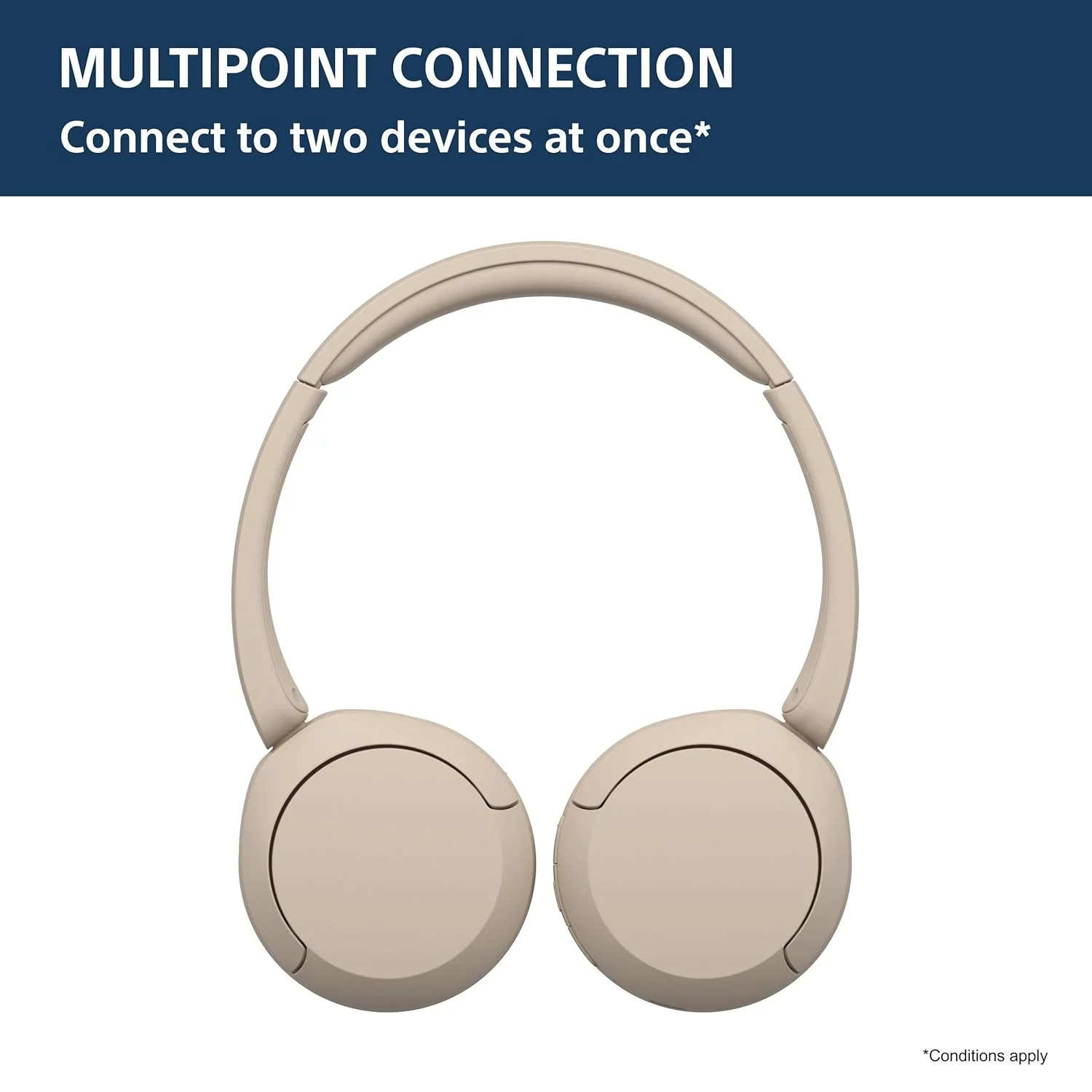 Sony WH-CH520 Wireless Bluetooth Headphones on Ear with Mic, Up to 50Hrs Battery, Quick Charge, DSEE Upscale, Multipoint Connectivity, Voice Assistant, Customized EQ-Beige. (Open Box / Without Box) - Image 8