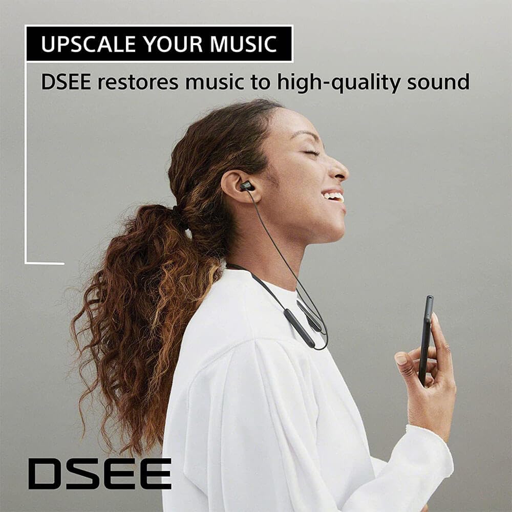 Sony WI-C100 Wireless Headphones with Customizable Equalizer for Deep Bass &amp; 25 Hrs Battery, DSEE-Upscale, Splash Proof, 360RA, Fast Pair, in-Ear Bluetooth Headset with mic for Phone Calls (Black) - Image 6