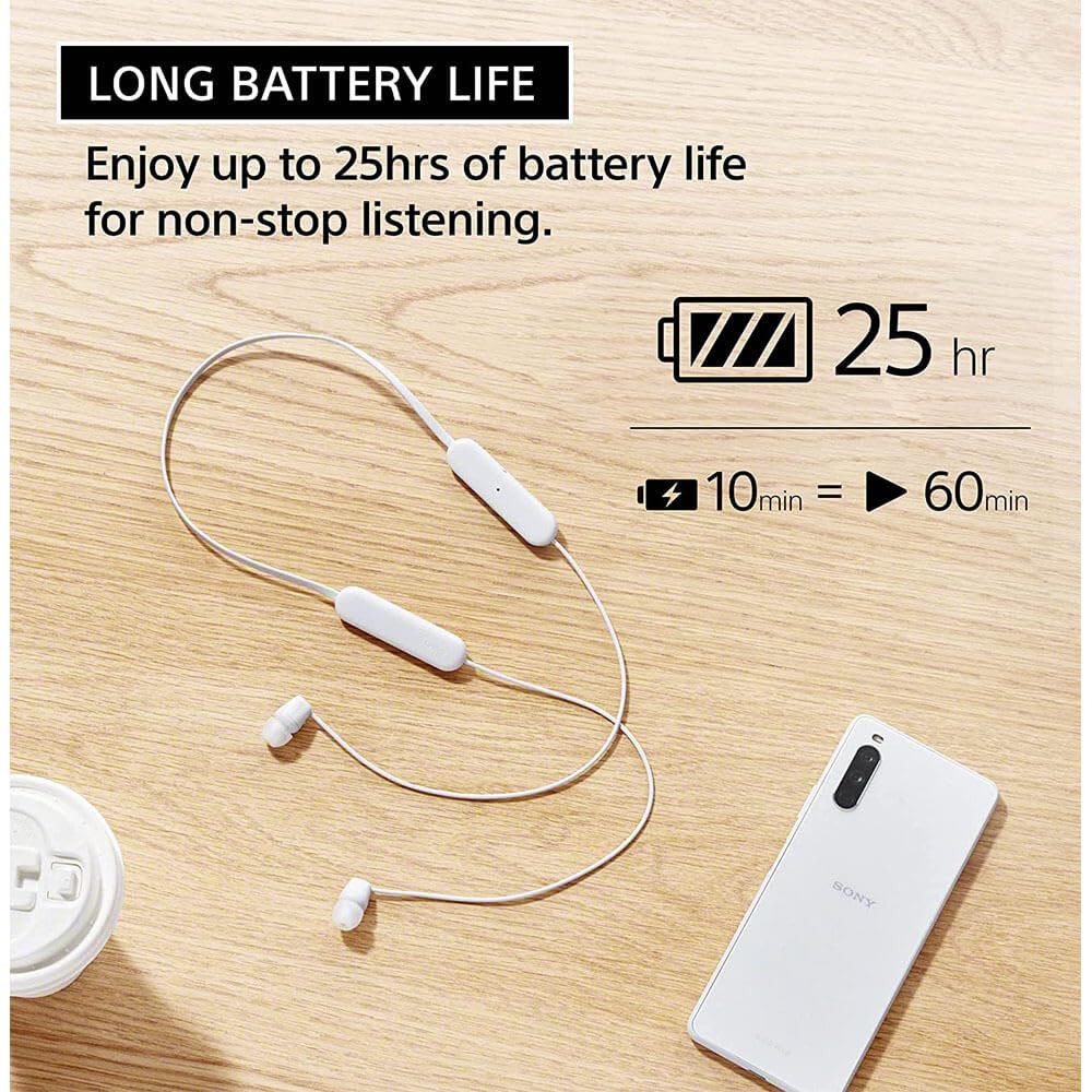 Sony WI-C100 Wireless Headphones with Customizable Equalizer for Deep Bass &amp; 25 Hrs Battery, DSEE-Upscale, Splash Proof, 360RA, Fast Pair, in-Ear Bluetooth Headset with mic for Phone Calls (Black) - Image 8