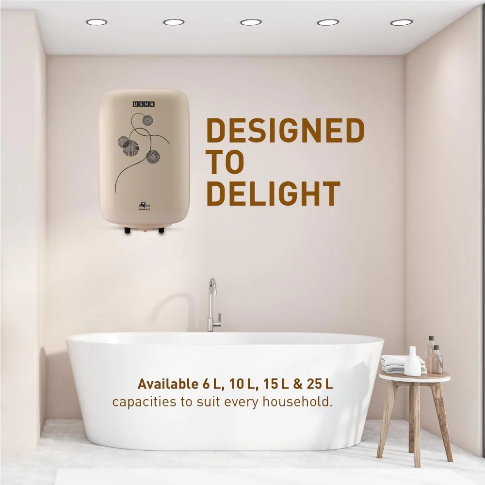 Usha Aquagenie Neo 15 Litre Storage Water Heater with Free Installation (Ivory) - Image 3