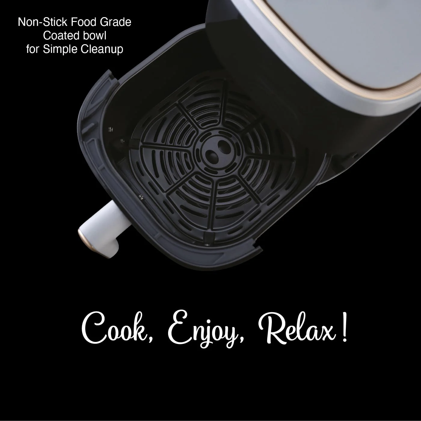 Usha iChef Smart Air Fryer 5L | 1500 Watt | 10 in 1 Functions | 8 Preset Menu | Turbo Air Circulation |360° View | Illuminated chamber | Oil Free Cooking | Digital display With Touch Panel (Blue) - Image 3