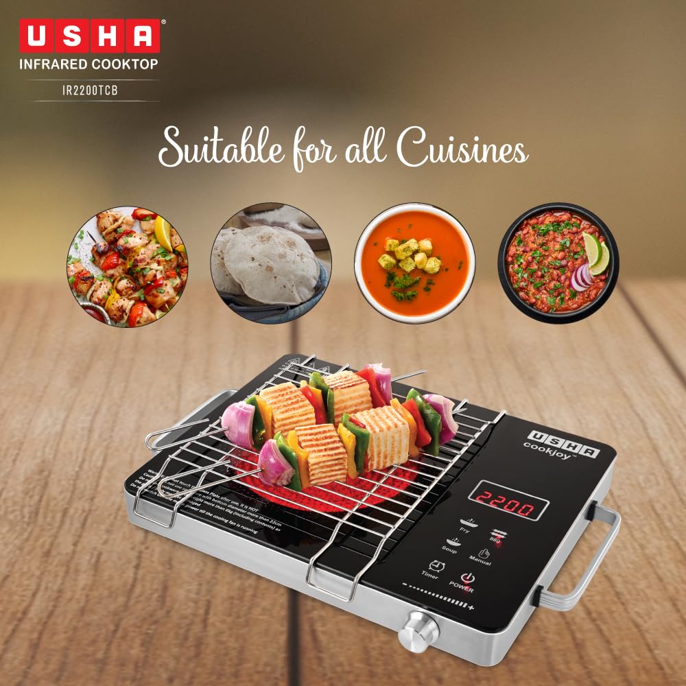 USHA IR2200TCB Infrared Induction Cooktop with grill - Image 8