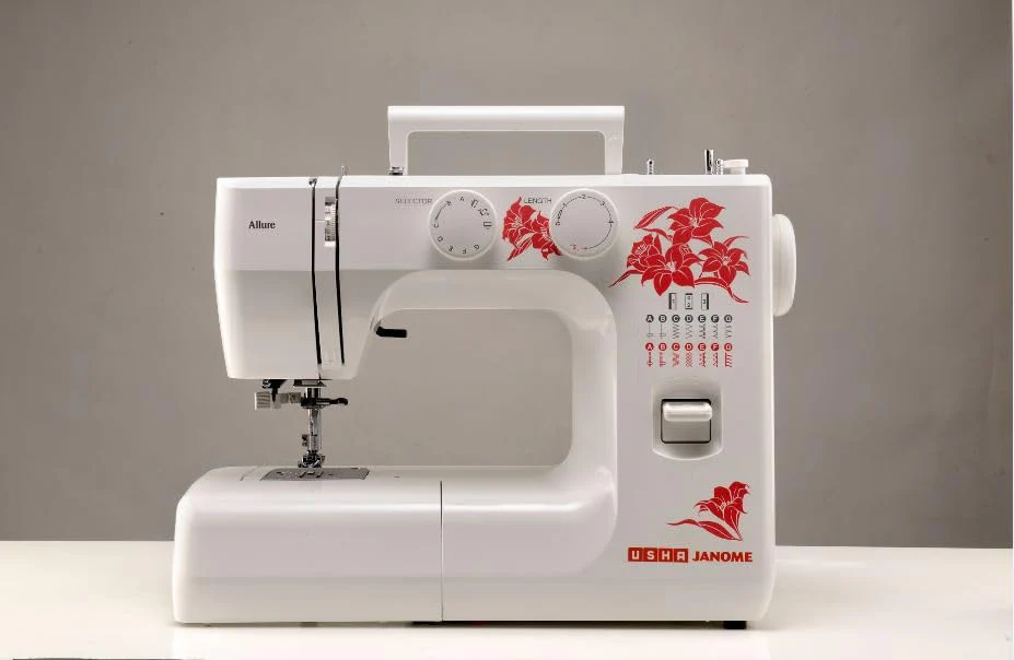 USHA Janome Fully Automatic SM ALLURE DELUX Sewing Machine,13 Built-in Stitches,21 Stitch Functions,Auto Needle Threader,Auto Feed Drop,Triple Strength Stitch,Button Hole Stitch,LED Sewing Light,White - Image 2