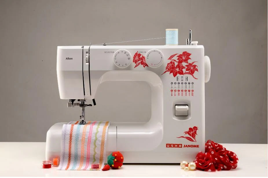 USHA Janome Fully Automatic SM ALLURE DELUX Sewing Machine,13 Built-in Stitches,21 Stitch Functions,Auto Needle Threader,Auto Feed Drop,Triple Strength Stitch,Button Hole Stitch,LED Sewing Light,White - Image 3