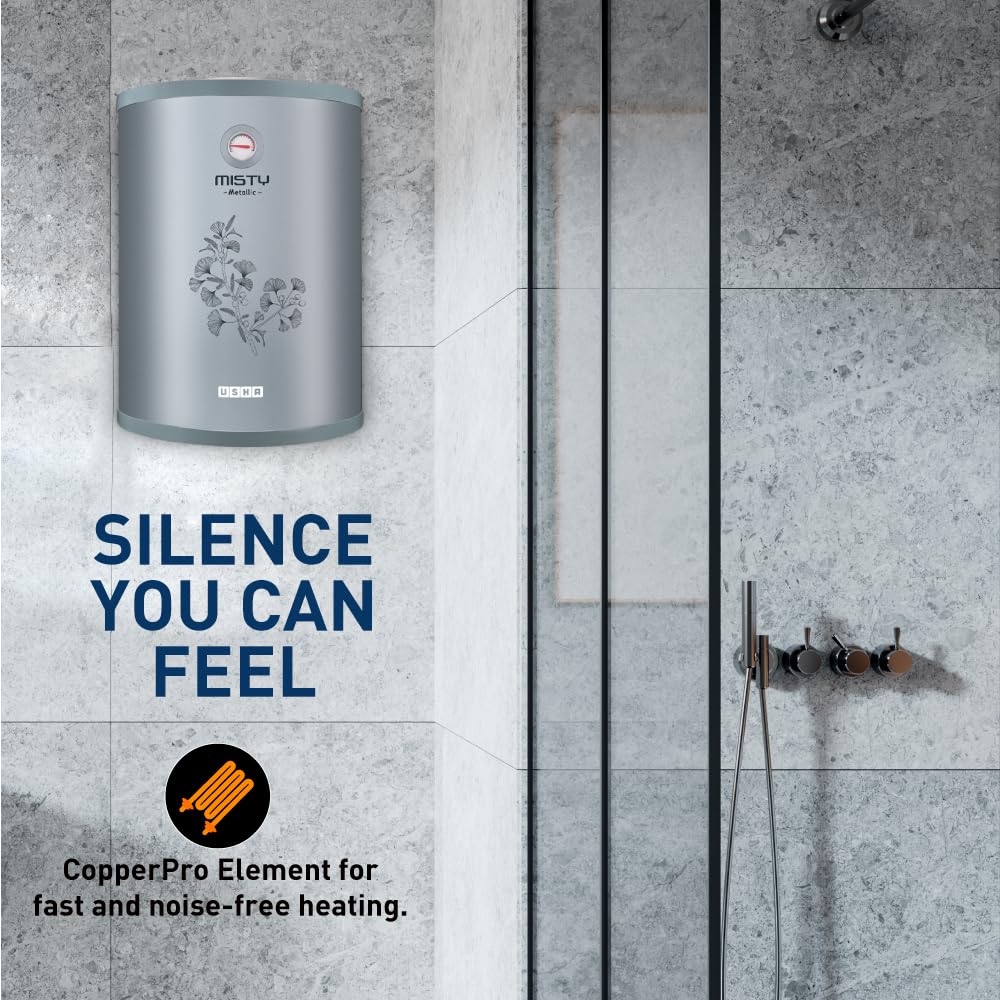 Usha Misty 15 Ltr 2000-Watt 5 Star Storage Water Heater (Grey Magnolia) - Image 4