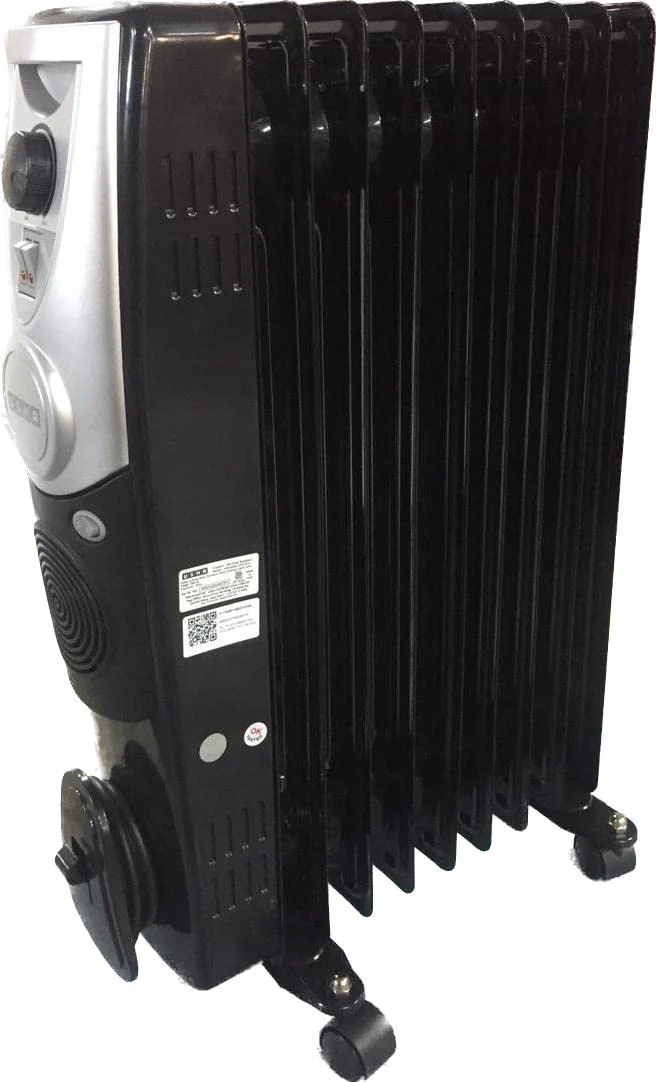 USHA OFR 4209 F PTC 2400W Oil Filled Radiator Room Heater with 09 Fins, 3 Heat Settings, Adjustable Thermostat, Built-in Fan, Overheat & Tip-Over Protection (Black) - Image 2
