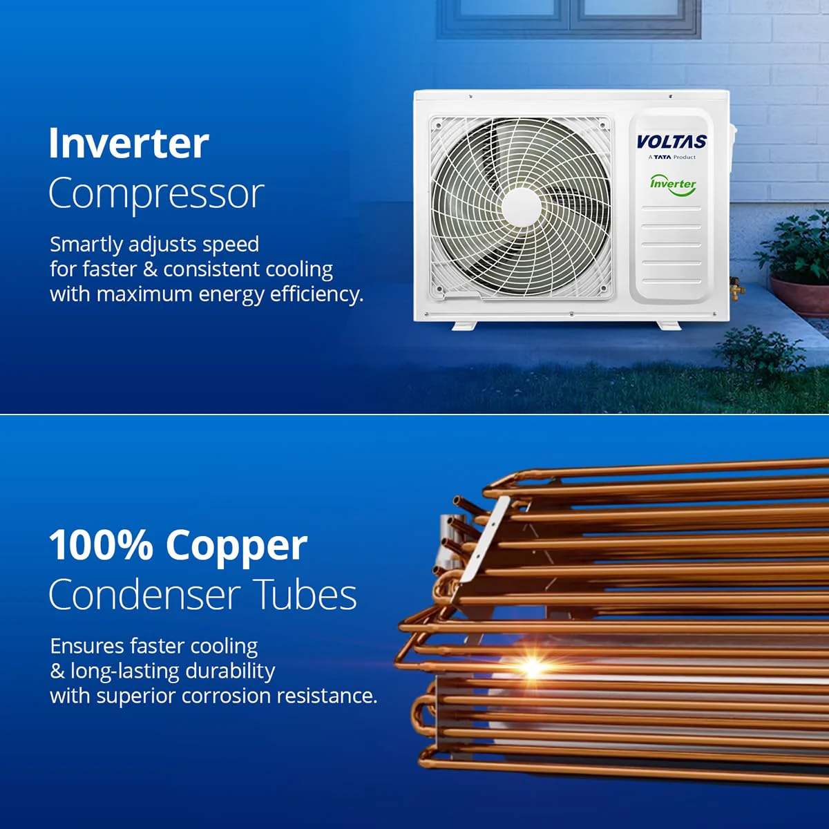 Voltas 1.5 Ton, 3 Star, Hot &amp; Cold Inverter Split AC (Copper, 4-in-1 Adjustable Cooling, Anti-dust Filter, 2024 Model, 183VH VECTRA PLATINA, White) - Image 7